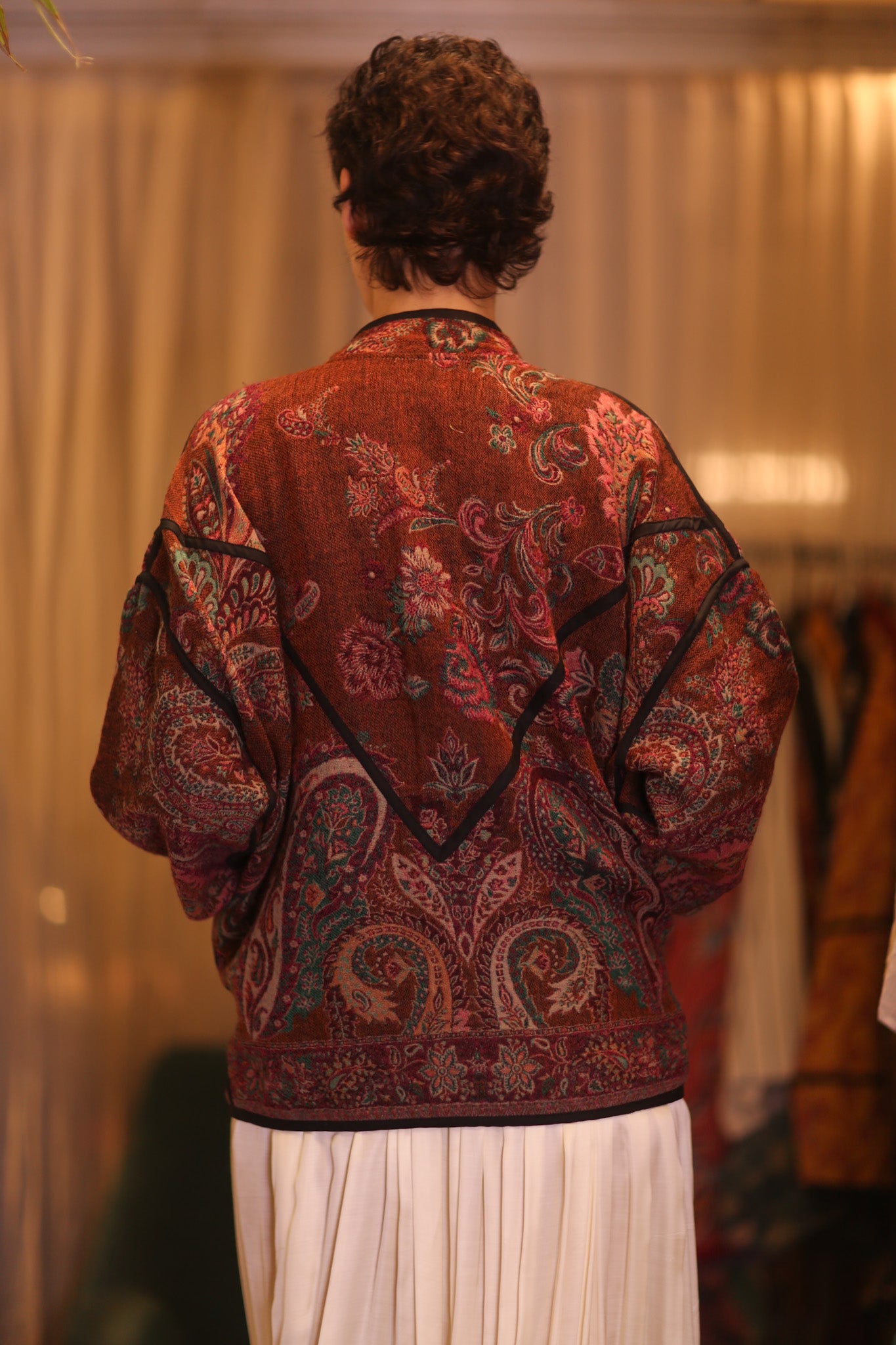 JACKET PATTERN EMBROIDERED SHAWL COTTON WOOL YOOJI