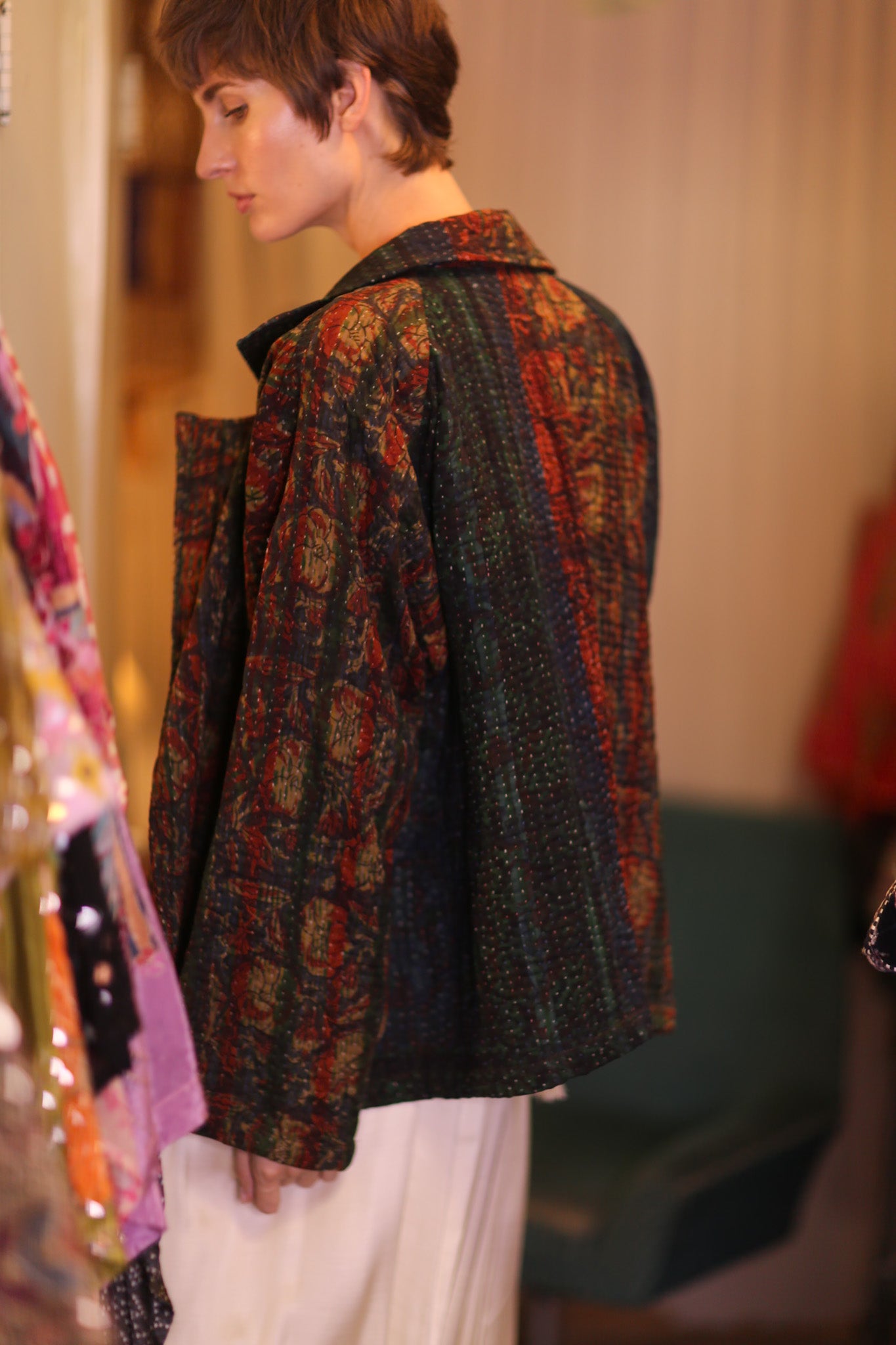 PATTERN KANTHA JACKET GARNET