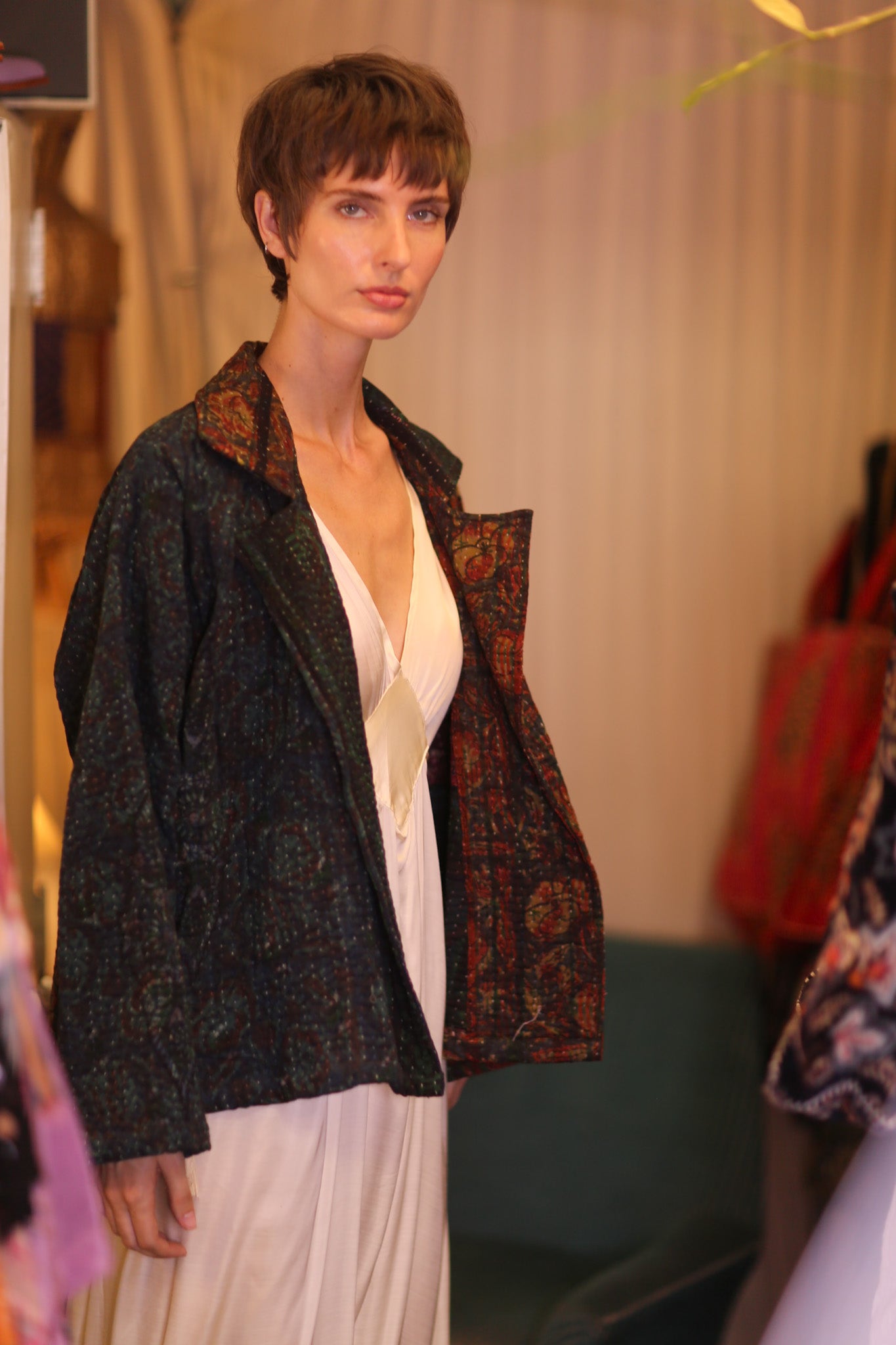 PATTERN KANTHA JACKET GARNET