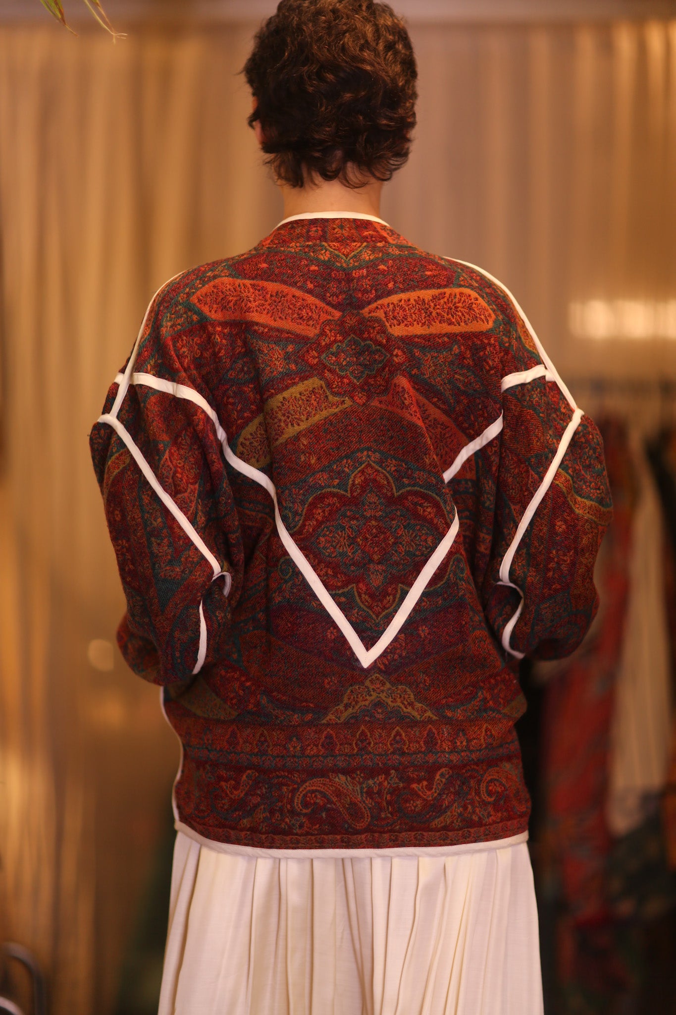 JACKET PATTERN EMBROIDERED SHAWL COTTON WOOL PAZIN