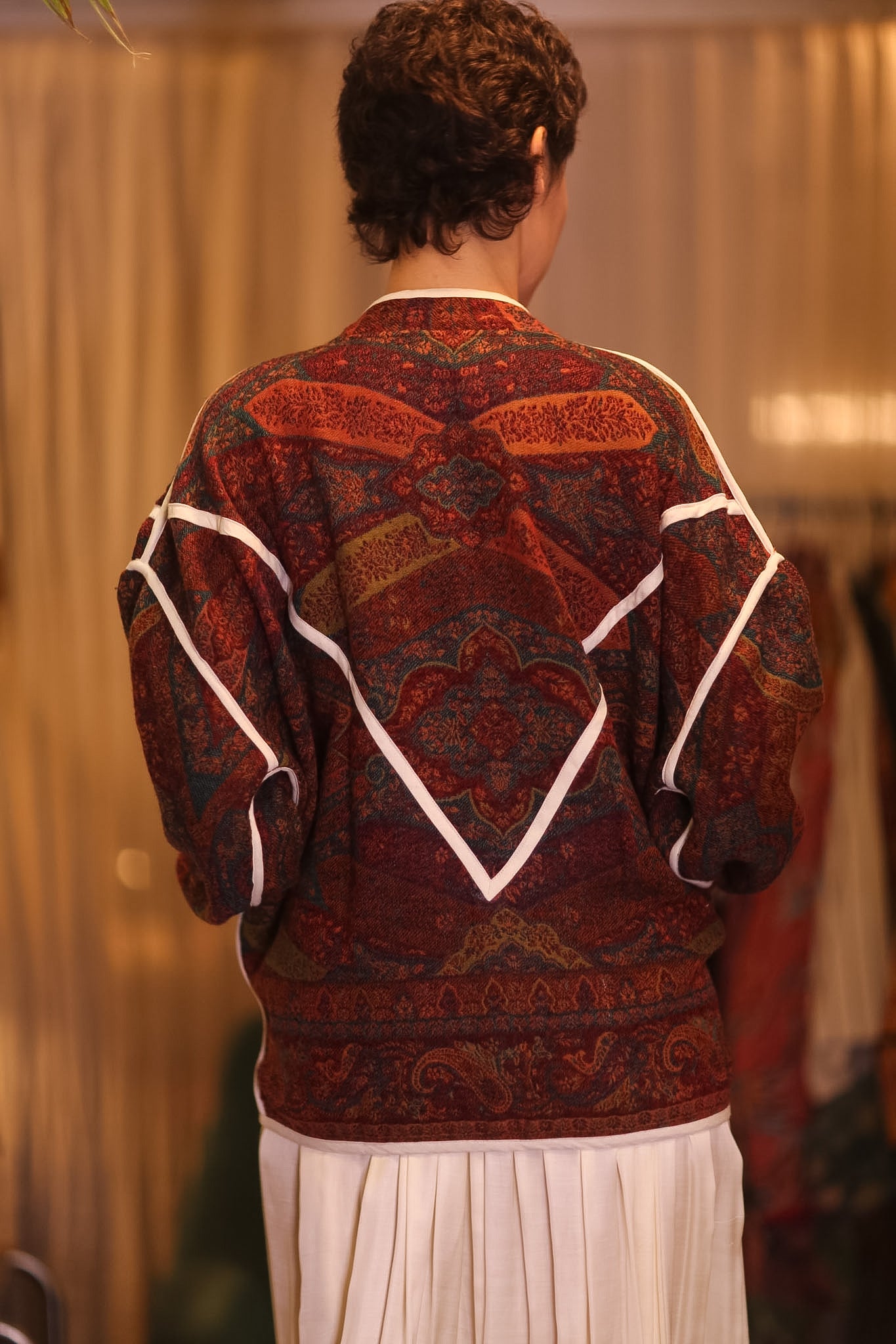 JACKET PATTERN EMBROIDERED SHAWL COTTON WOOL PAZIN