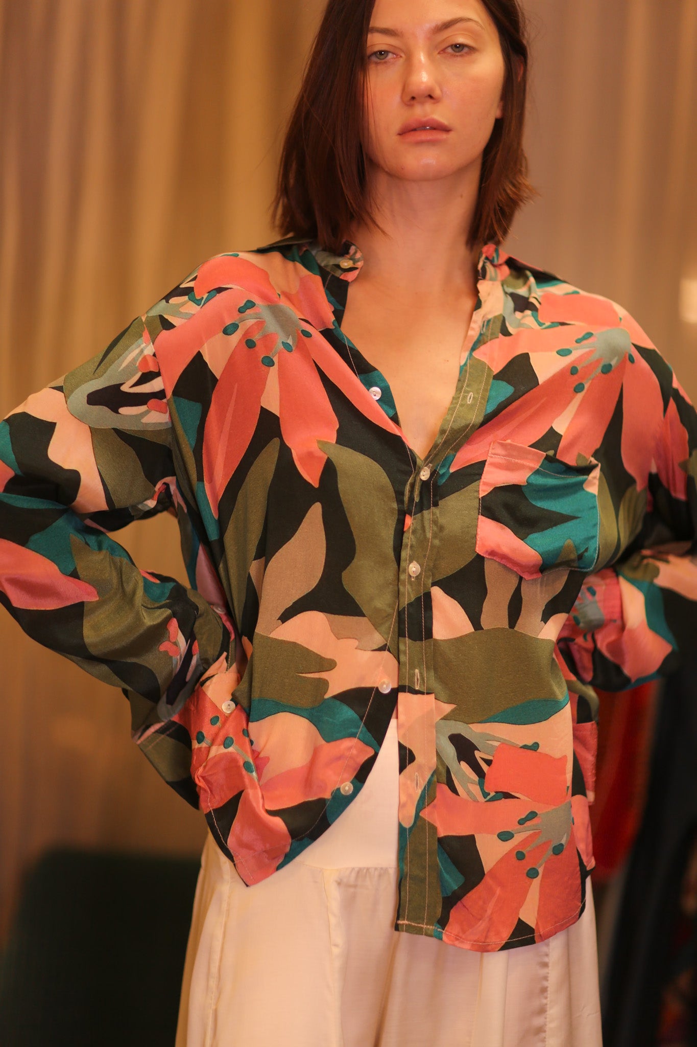 SILK BOYFRIEND SHIRT BILLIE NWAY