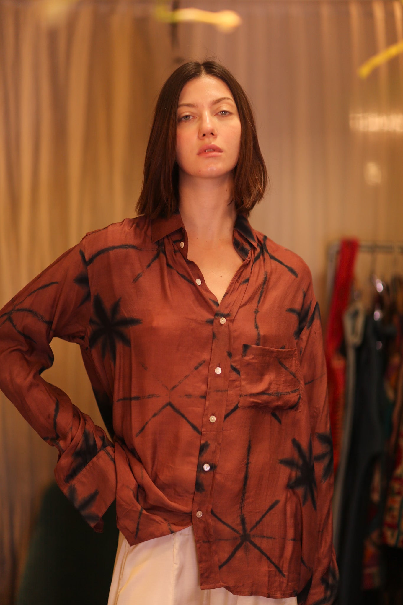 SILK BOYFRIEND SHIRT BILLIE MAYBEL
