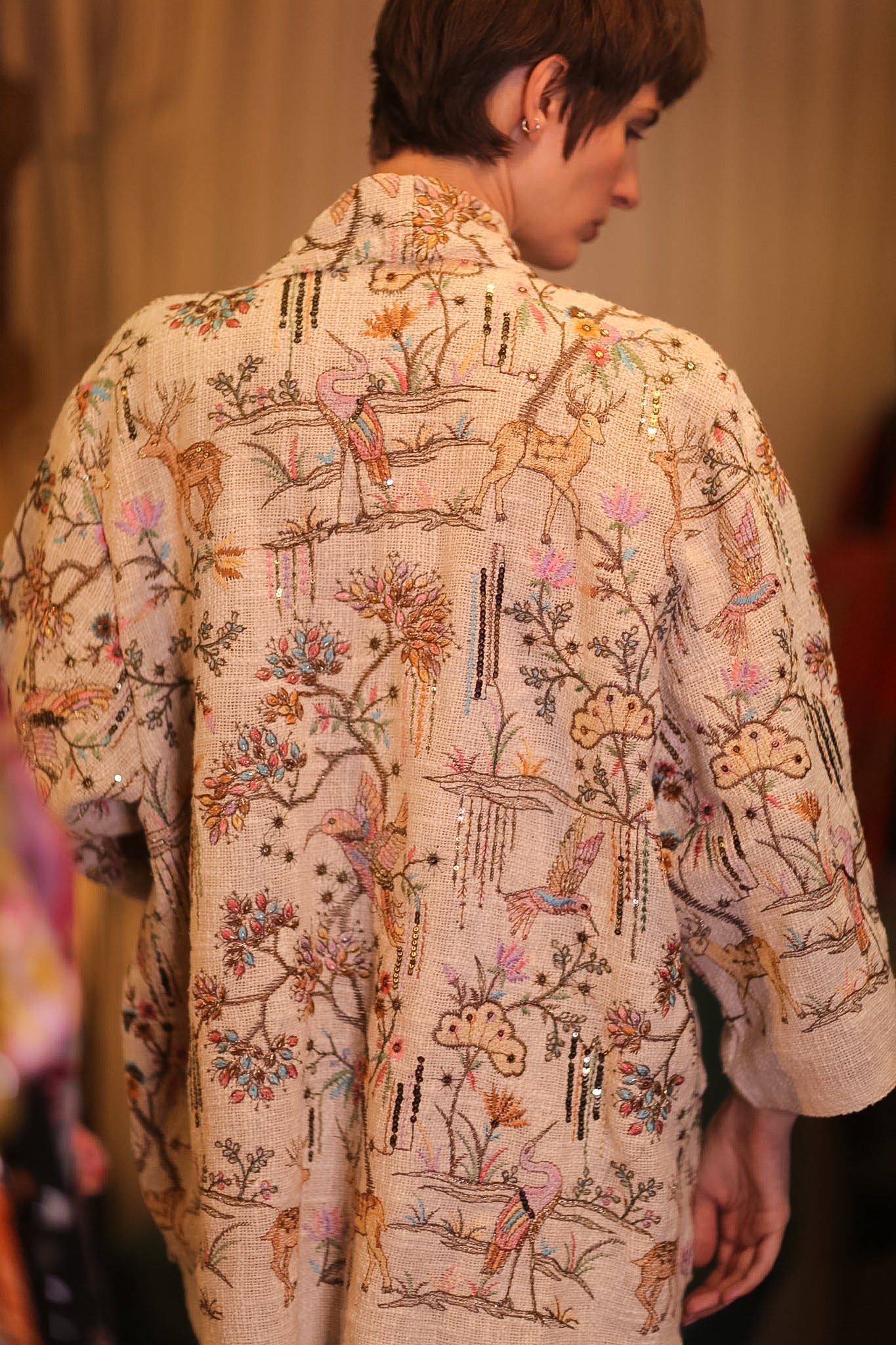 EMBROIDERED COTTON SHORT KIMONO DREAMWORLD