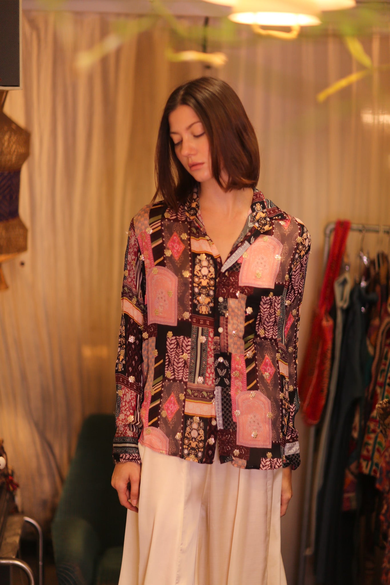 EMBROIDERED BOYFRIEND SHIRT HONEY