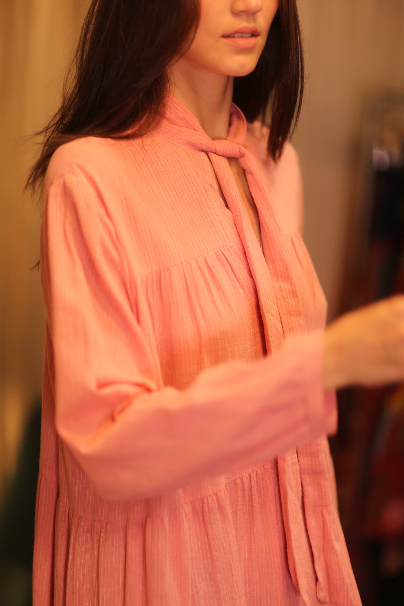 HANDWOVEN MAXI COTTON BUTTONED DRESS LOA NATALIA