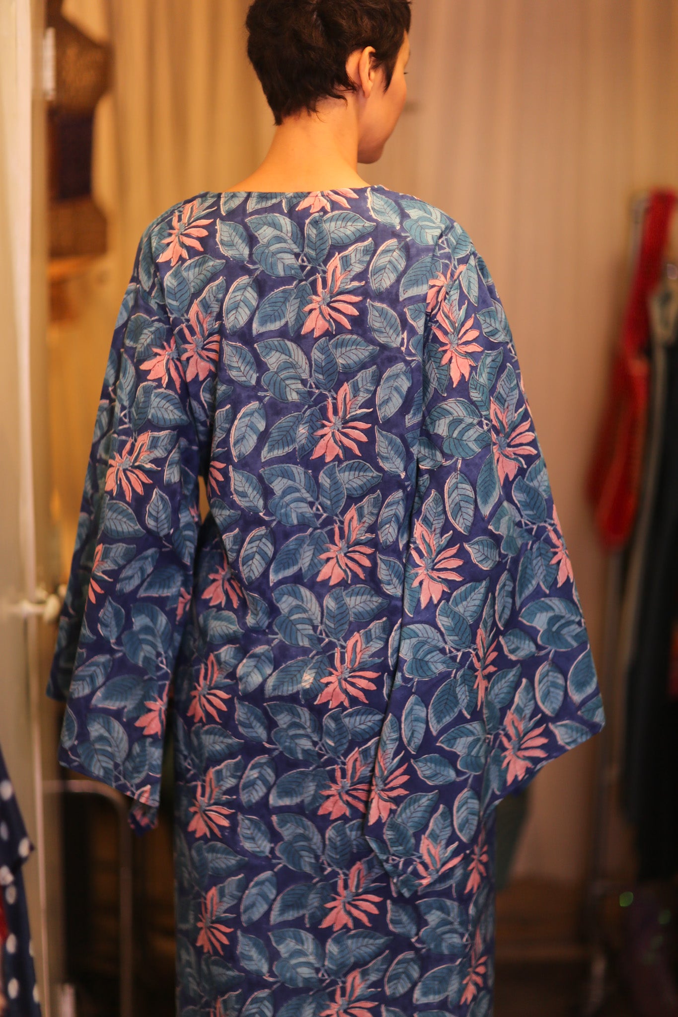 HANDBLOCK COTTON WINGS KIMONO PINA CODIA