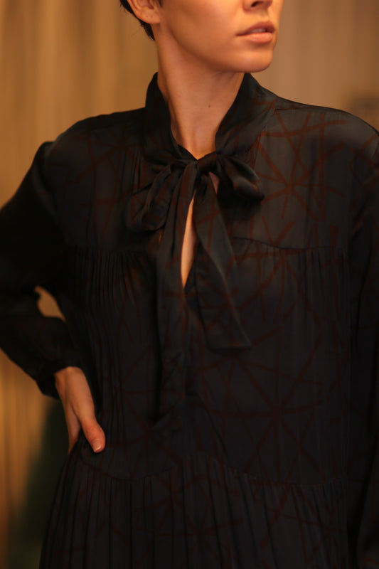 SILK MAXI BUTTONED DRESS LOA IRENA