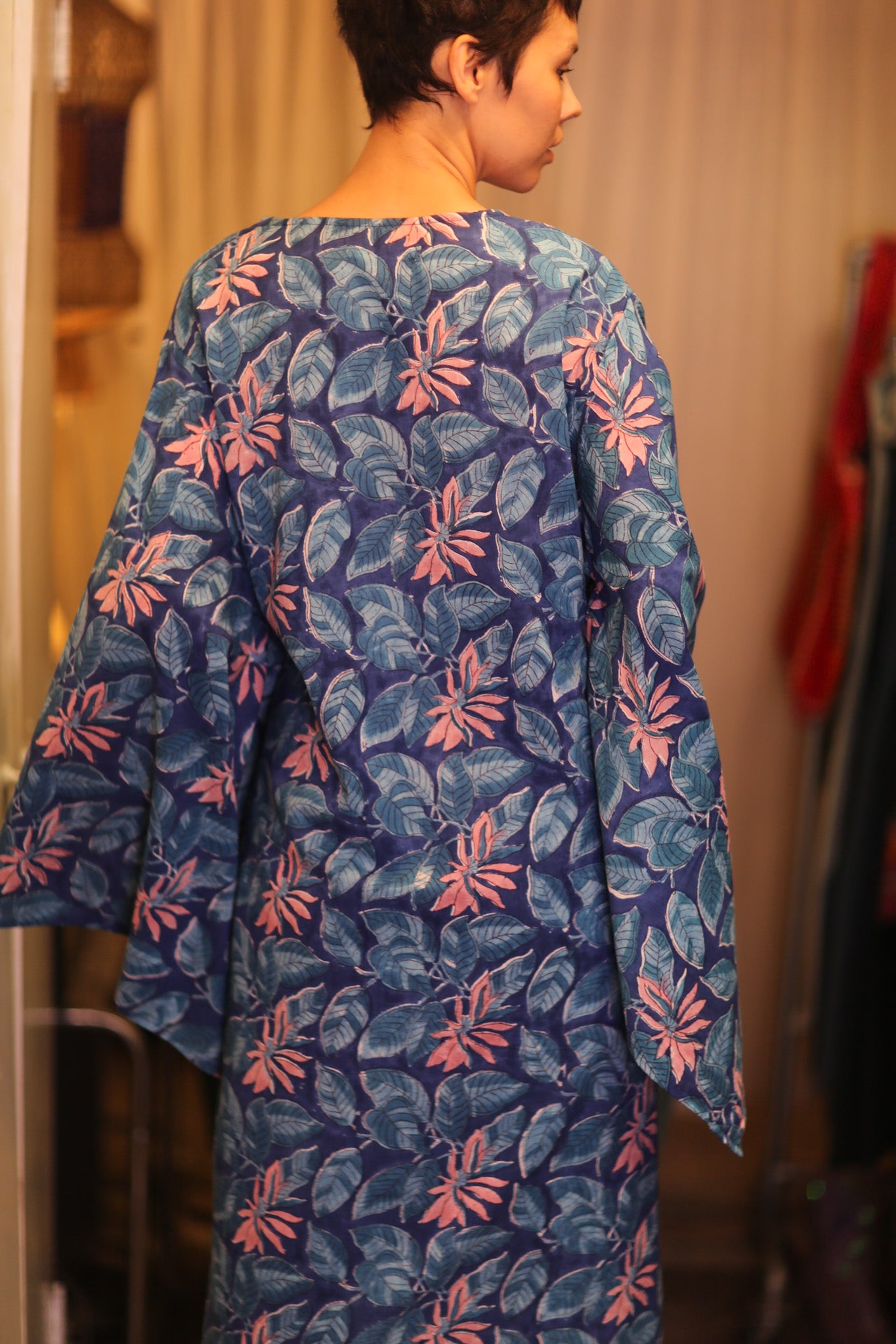HANDBLOCK COTTON WINGS KIMONO PINA CODIA