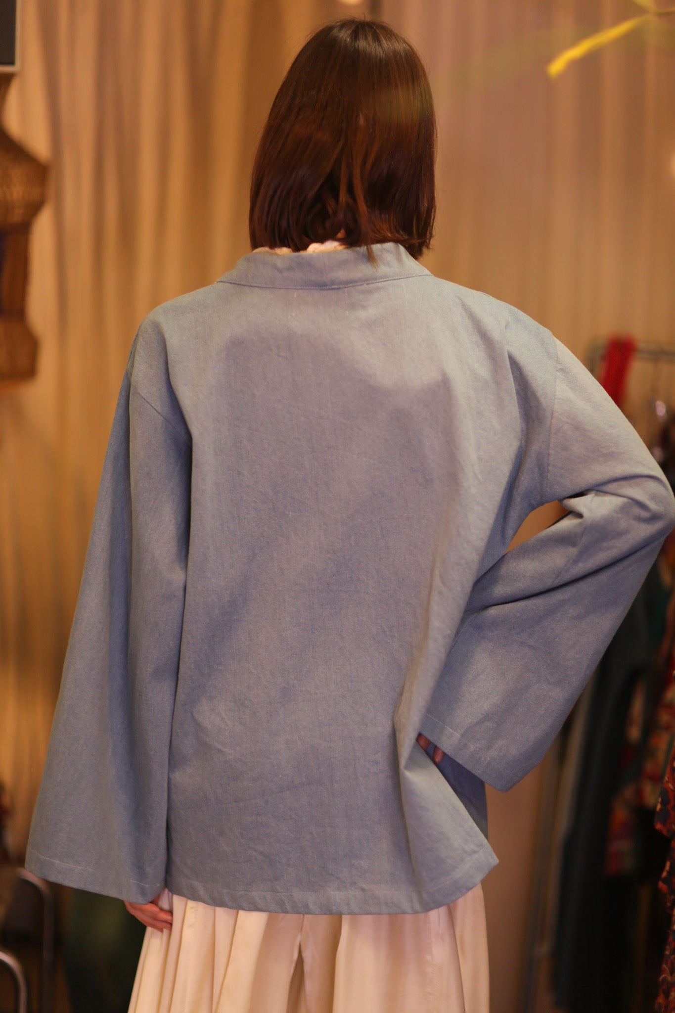 DENIM SHORT KIMONO JUENTRA LIGHTBLUE
