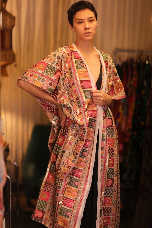 EMBROIDERED KIMONO SILK SUNOSCH