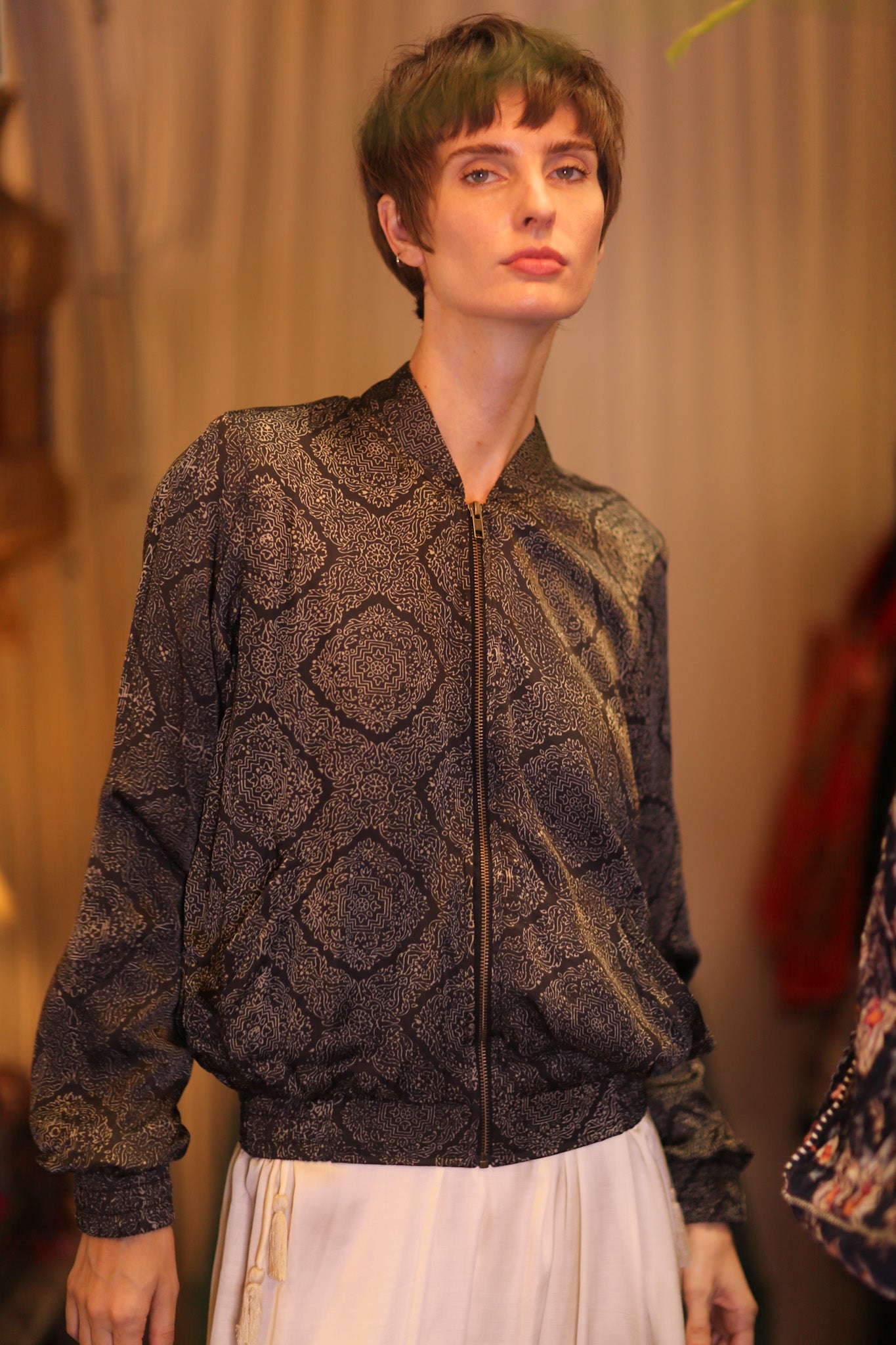SILK BOMBER JACKET ANCHA KANON