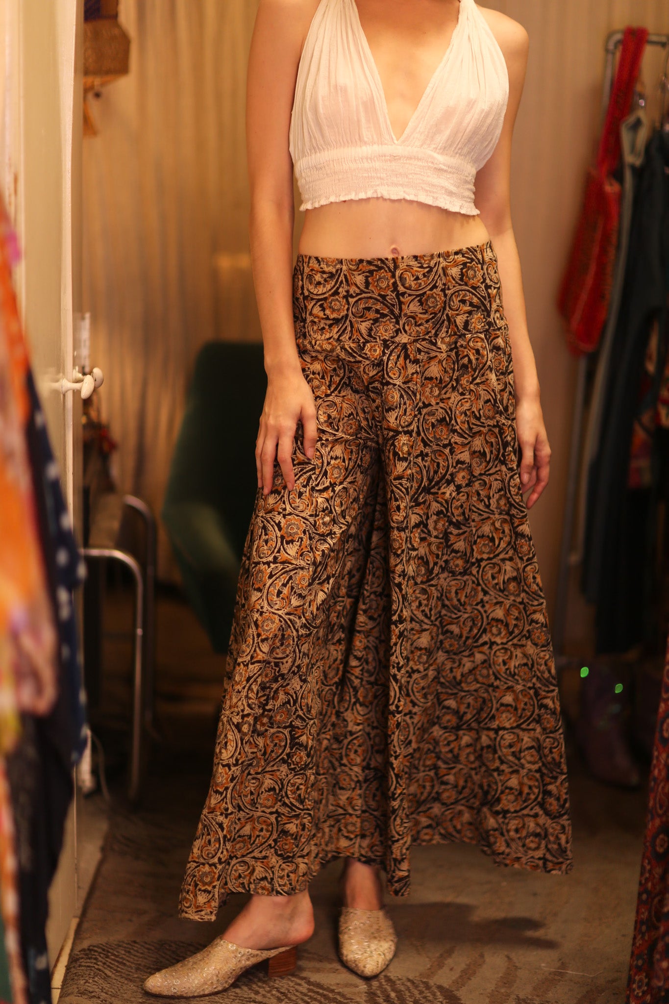 COTTON WIDE LEGS LONG PANTS RUBY SHWEWAR