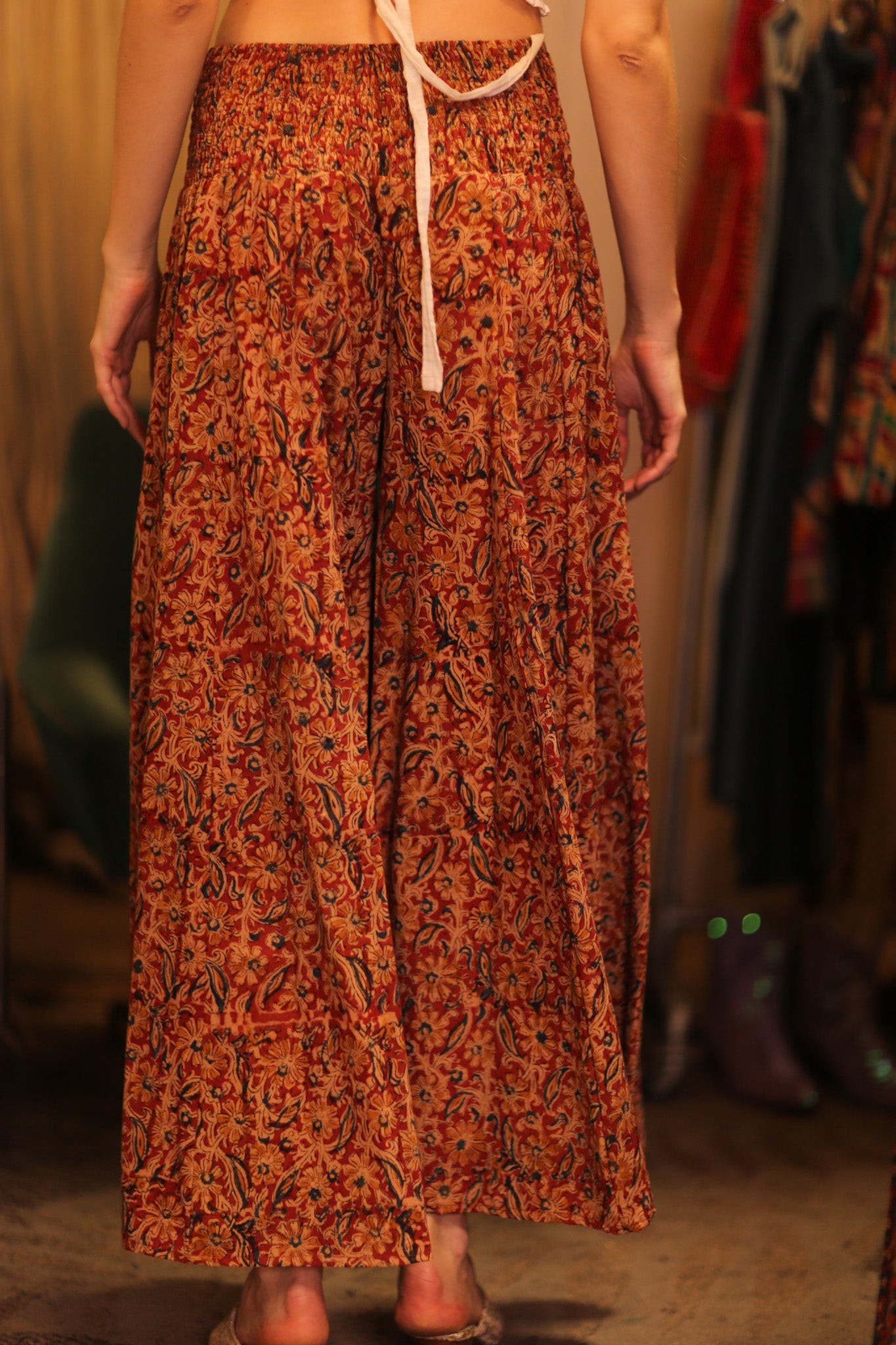 COTTON WIDE LEGS LONG PANTS RUBY SINFANOL