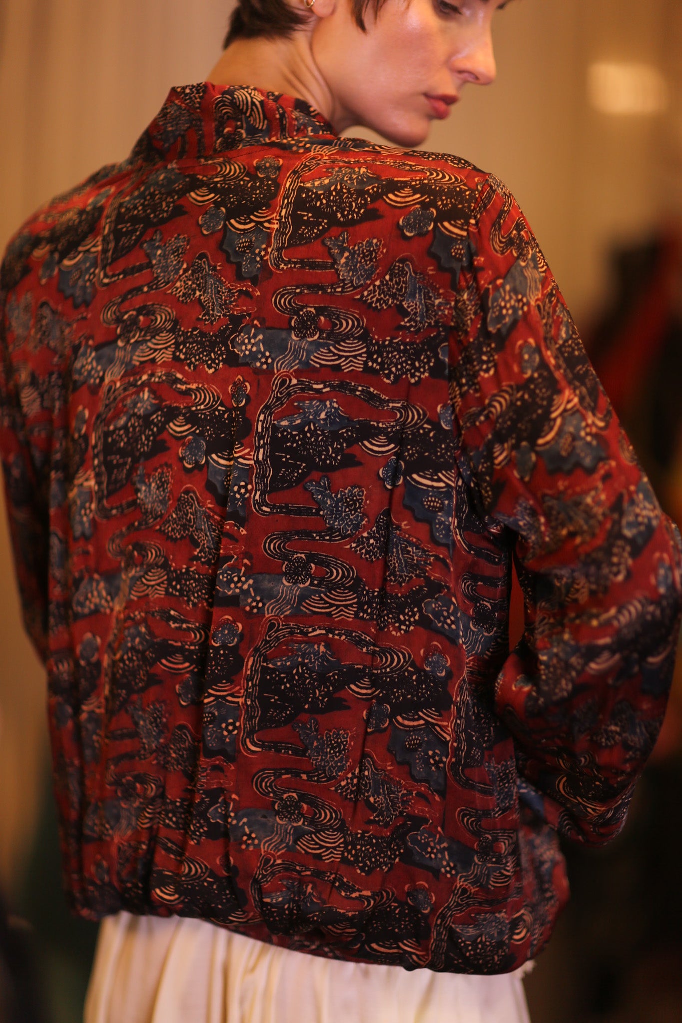 SILK BOMBER JACKET ANCHA RUBY