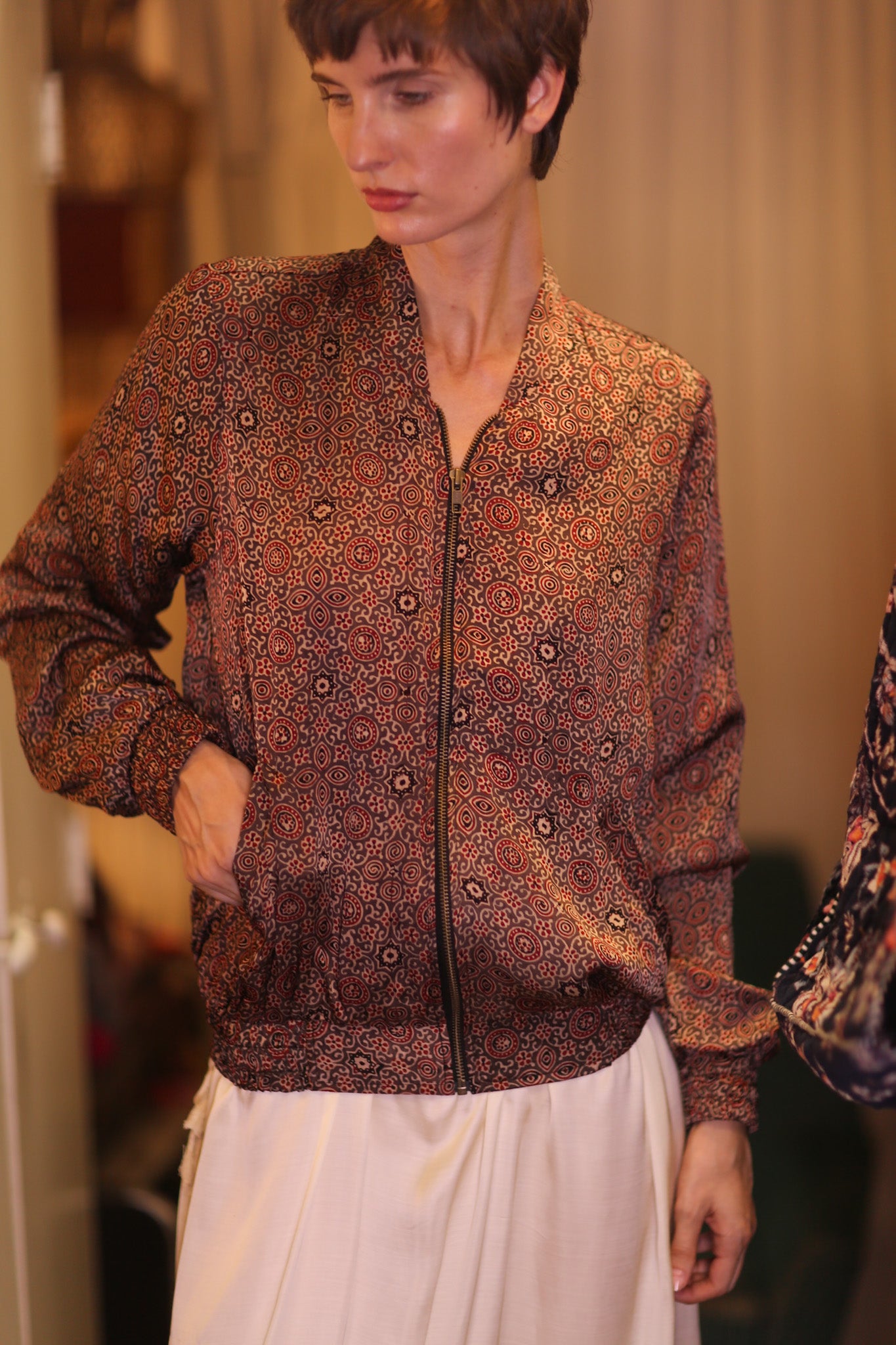 SILK BOMBER JACKET ANCHA KANON