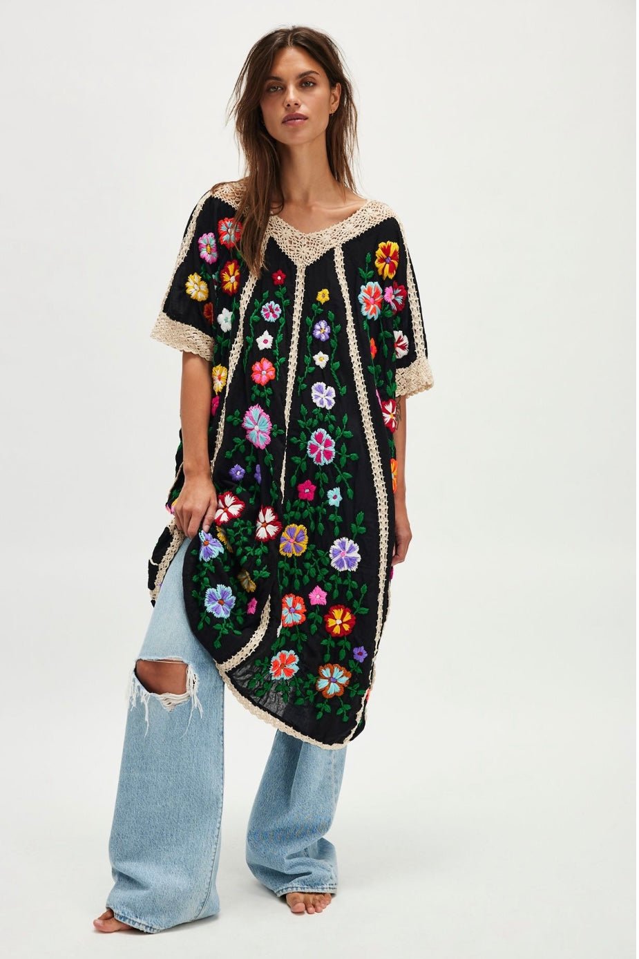 BELLA FLOR EMBROIDERED CAFTAN X FREE PEOPLE - BANGKOK TAILOR CLOTHING STORE - HANDMADE CLOTHING