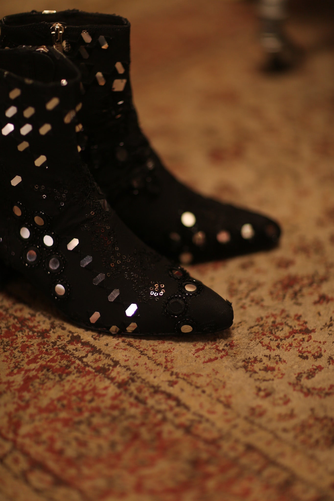 BLACK EMBROIDERED BOOTS LENNY - BANGKOK TAILOR CLOTHING STORE - HANDMADE CLOTHING