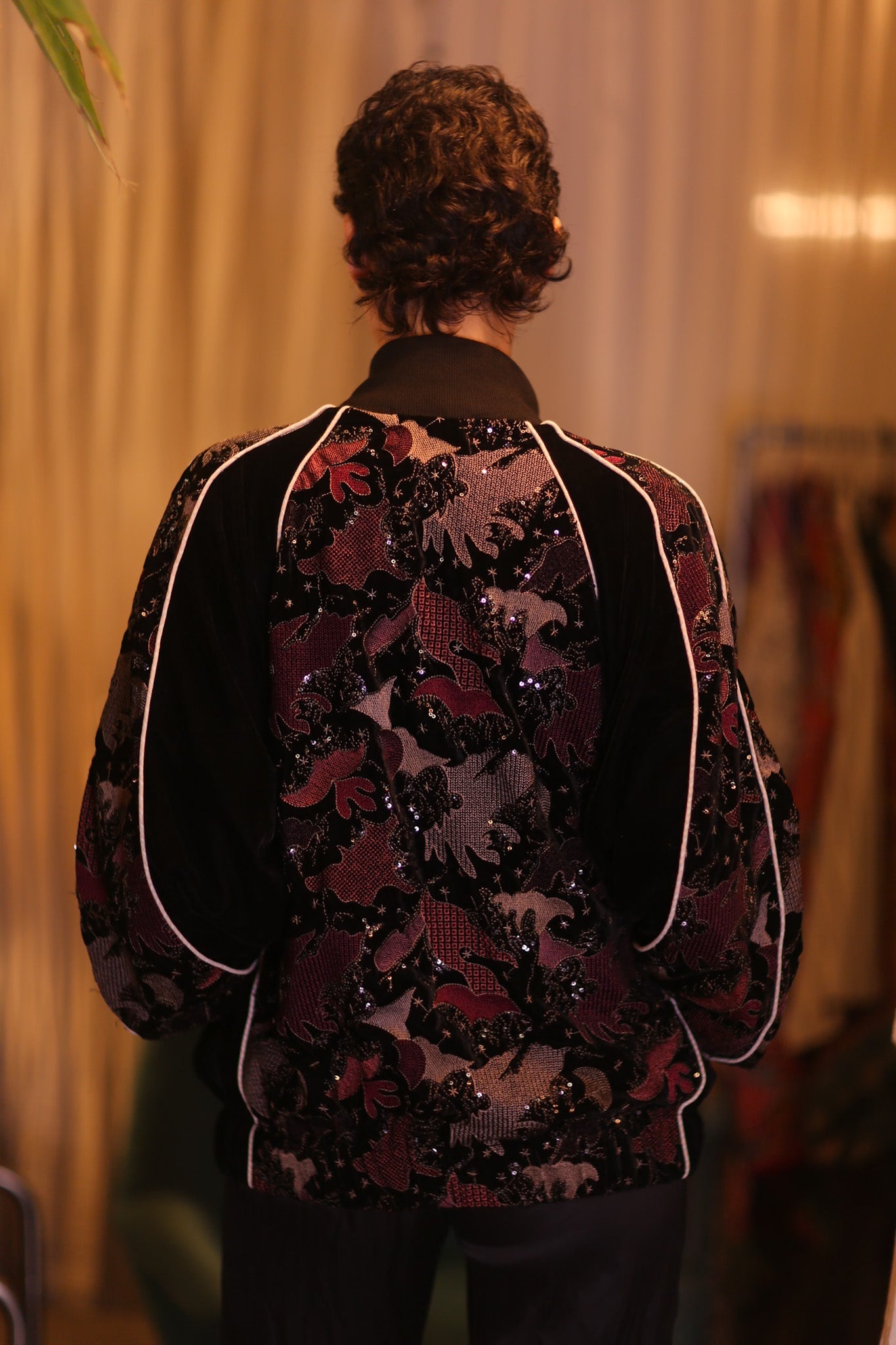 BLACK EMBROIDERED VELVET JACKET MINE - BANGKOK TAILOR CLOTHING STORE - HANDMADE CLOTHING