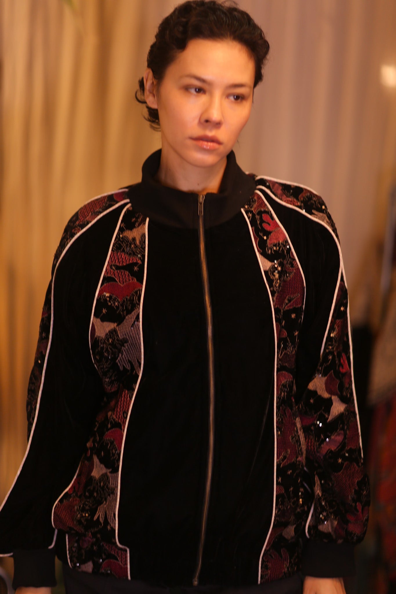 BLACK EMBROIDERED VELVET JACKET MINE - BANGKOK TAILOR CLOTHING STORE - HANDMADE CLOTHING