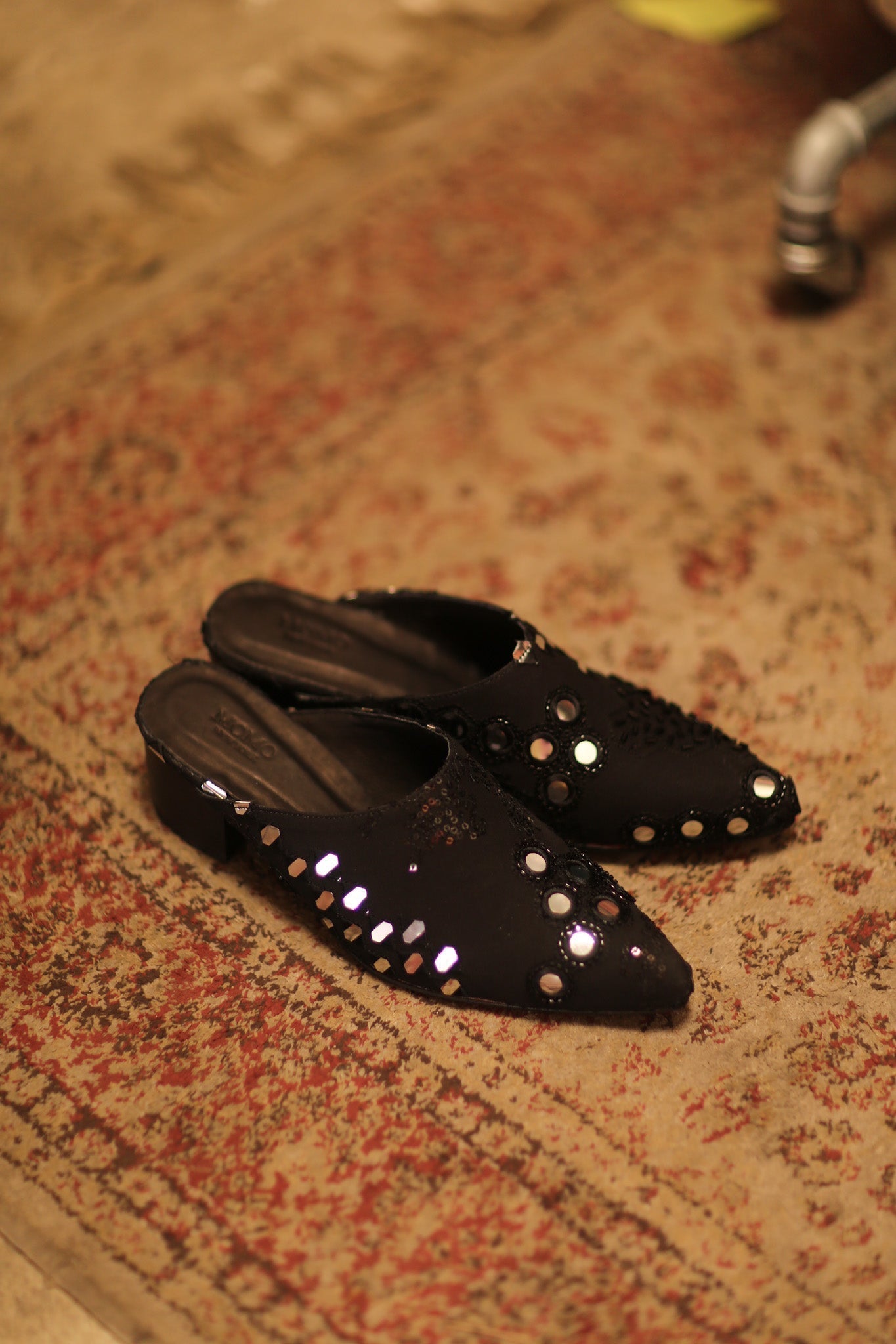 BLACK HEELED MULES LINERA - BANGKOK TAILOR CLOTHING STORE - HANDMADE CLOTHING