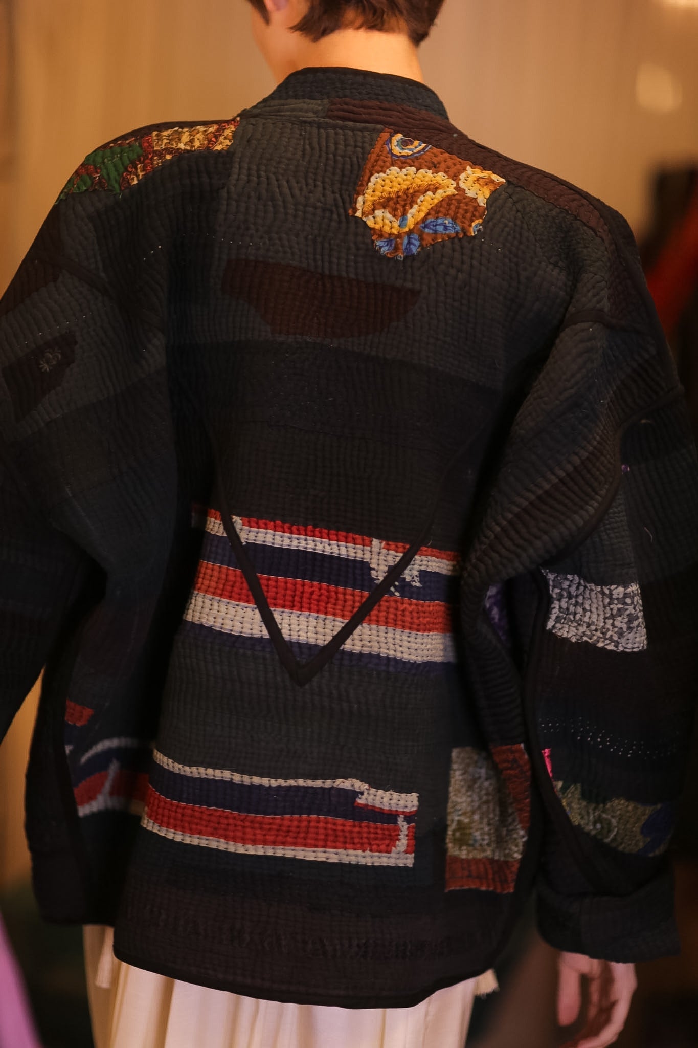 BLACK KANTHA PATCHWORK JACKET BLACK HERBERT - BANGKOK TAILOR CLOTHING STORE - HANDMADE CLOTHING