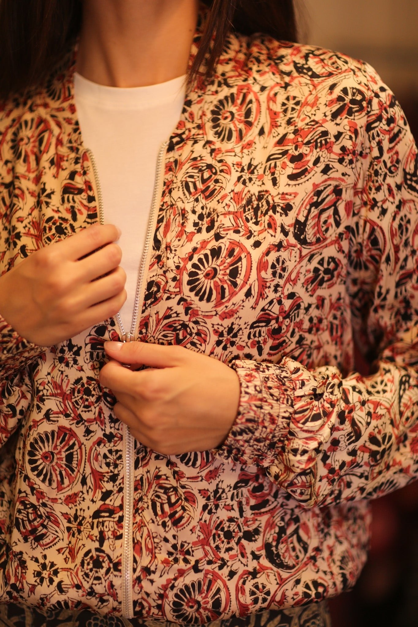 BOMBER JACKET SILK ANCHA FAROLA - BANGKOK TAILOR CLOTHING STORE - HANDMADE CLOTHING