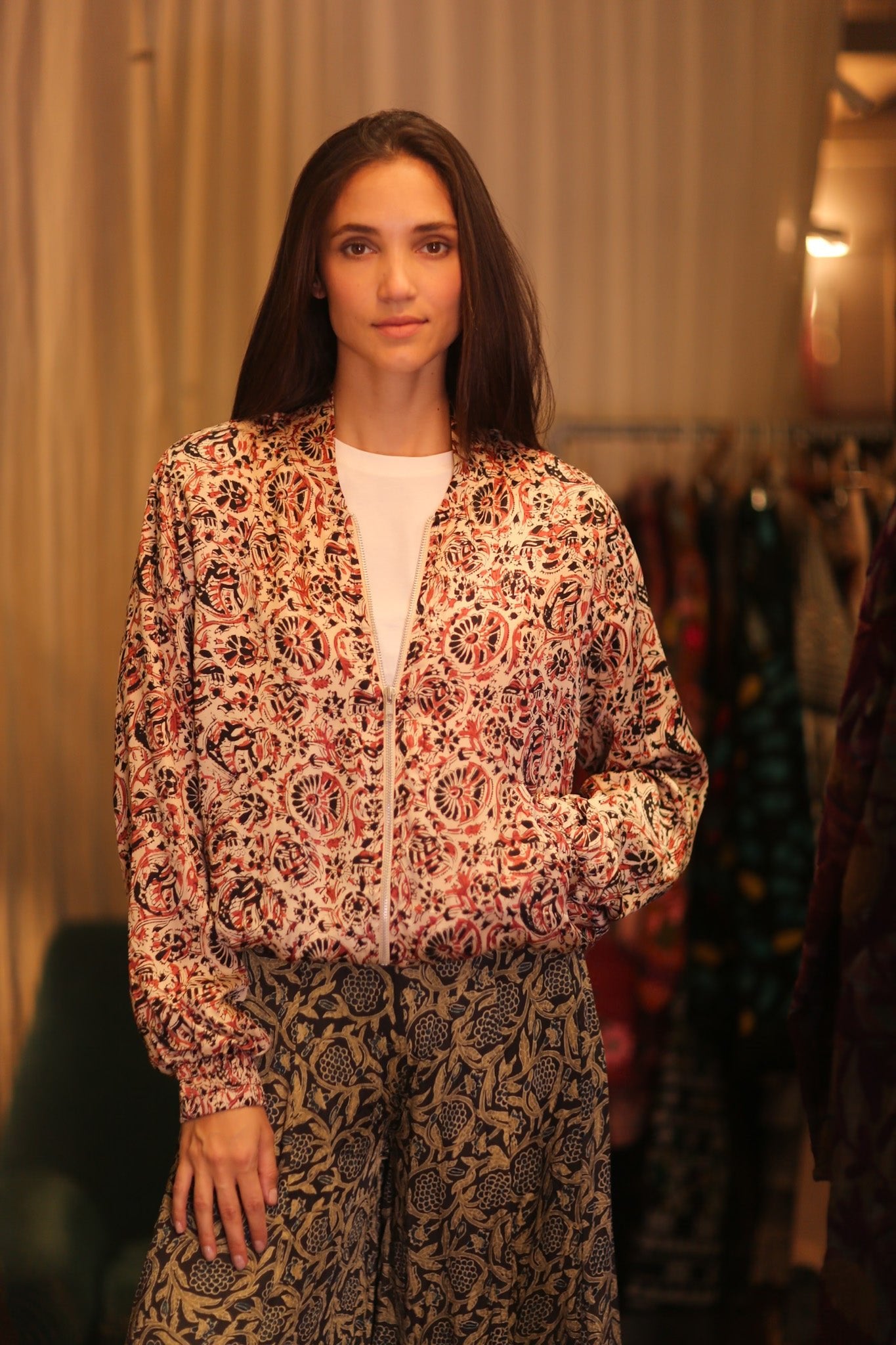 BOMBER JACKET SILK ANCHA FAROLA - BANGKOK TAILOR CLOTHING STORE - HANDMADE CLOTHING