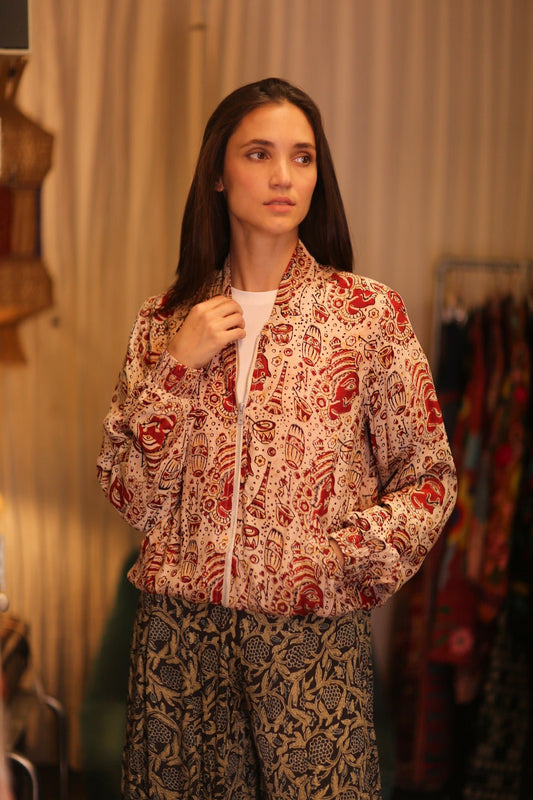 BOMBER JACKET SILK MARINI - BANGKOK TAILOR CLOTHING STORE - HANDMADE CLOTHING