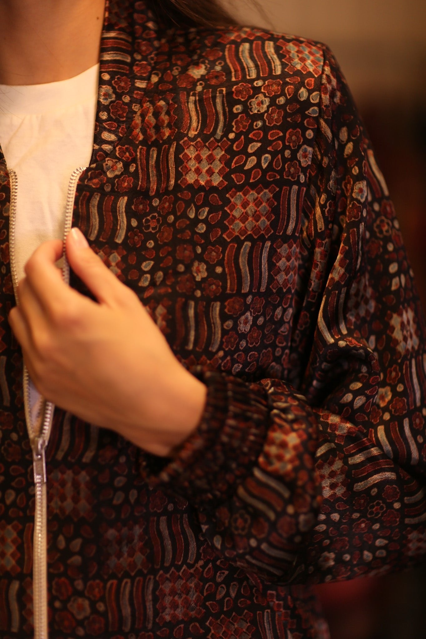 BOMBER SILK JACKET NAOMI - BANGKOK TAILOR CLOTHING STORE - HANDMADE CLOTHING
