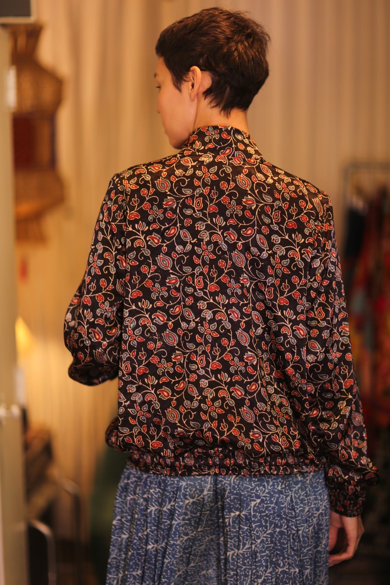 BOMBER SILK JACKET TRIXIE - BANGKOK TAILOR CLOTHING STORE - HANDMADE CLOTHING