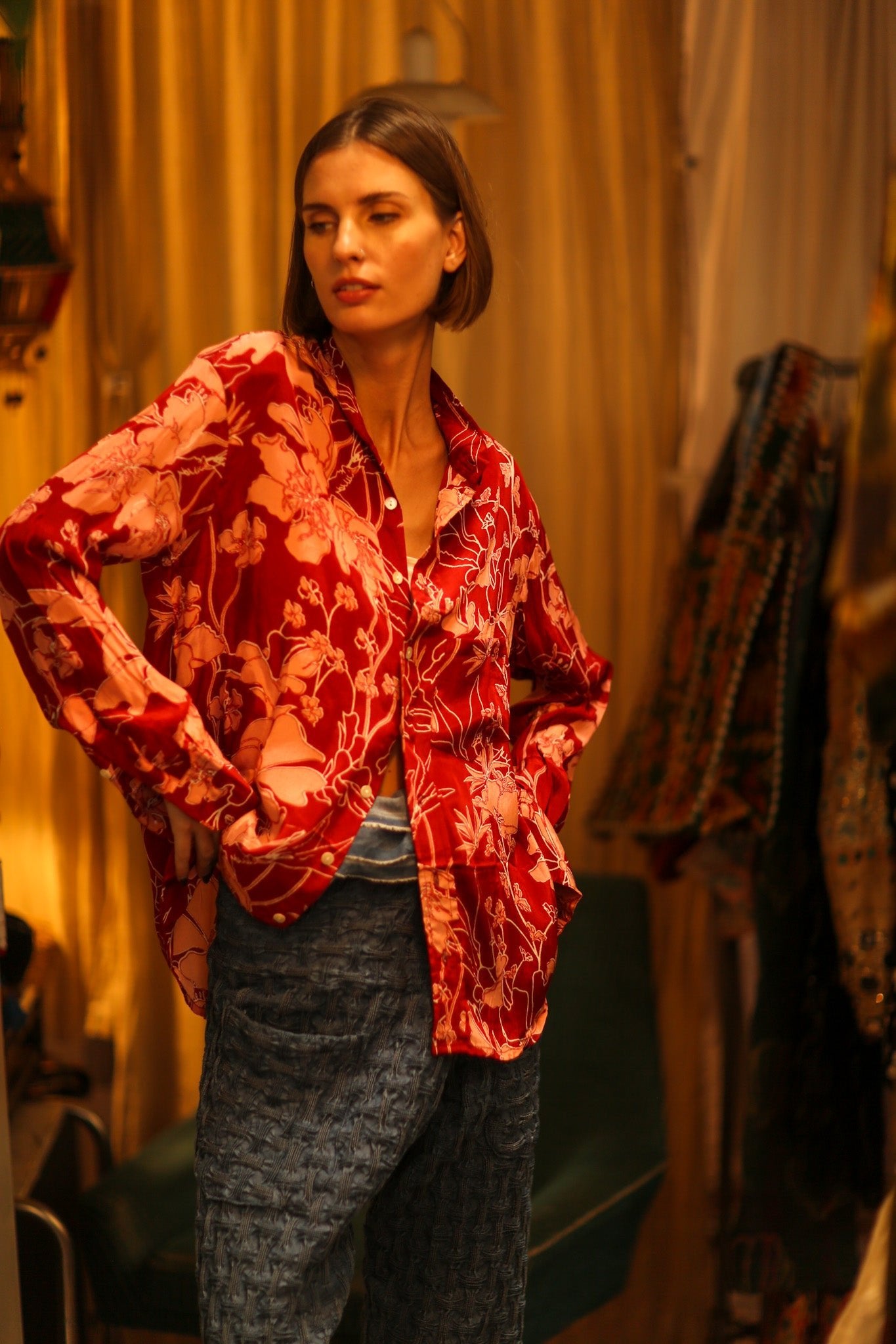 BOYFRIEND BILLIE RED JUNGLE - BANGKOK TAILOR CLOTHING STORE - HANDMADE CLOTHING