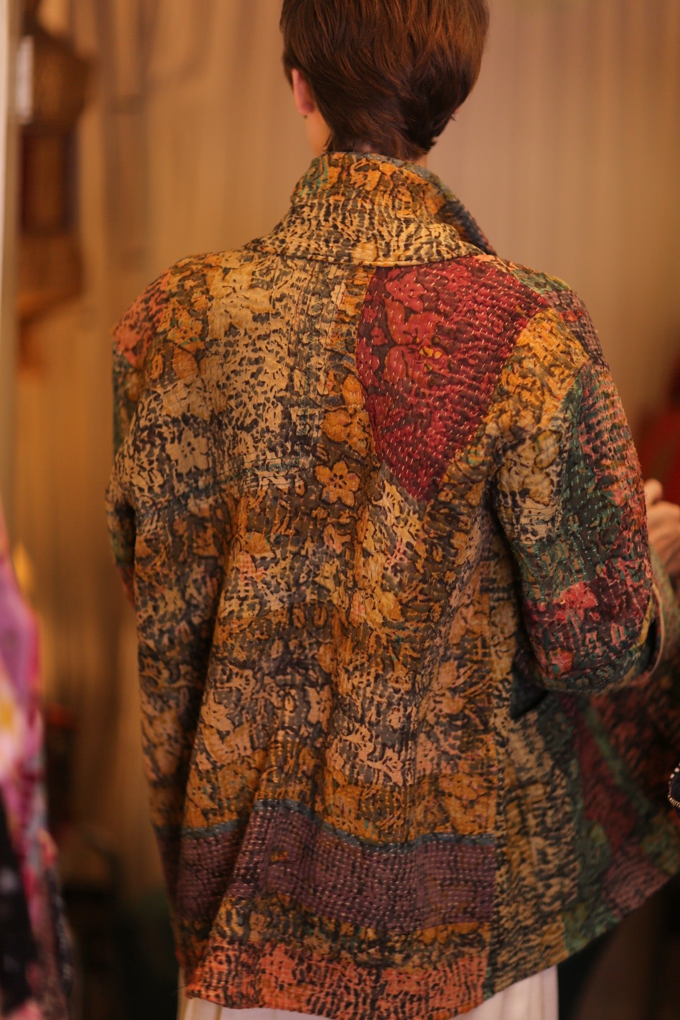 BRIGHT AND WARM KANTHA JACKET MYIAT - BANGKOK TAILOR CLOTHING STORE - HANDMADE CLOTHING