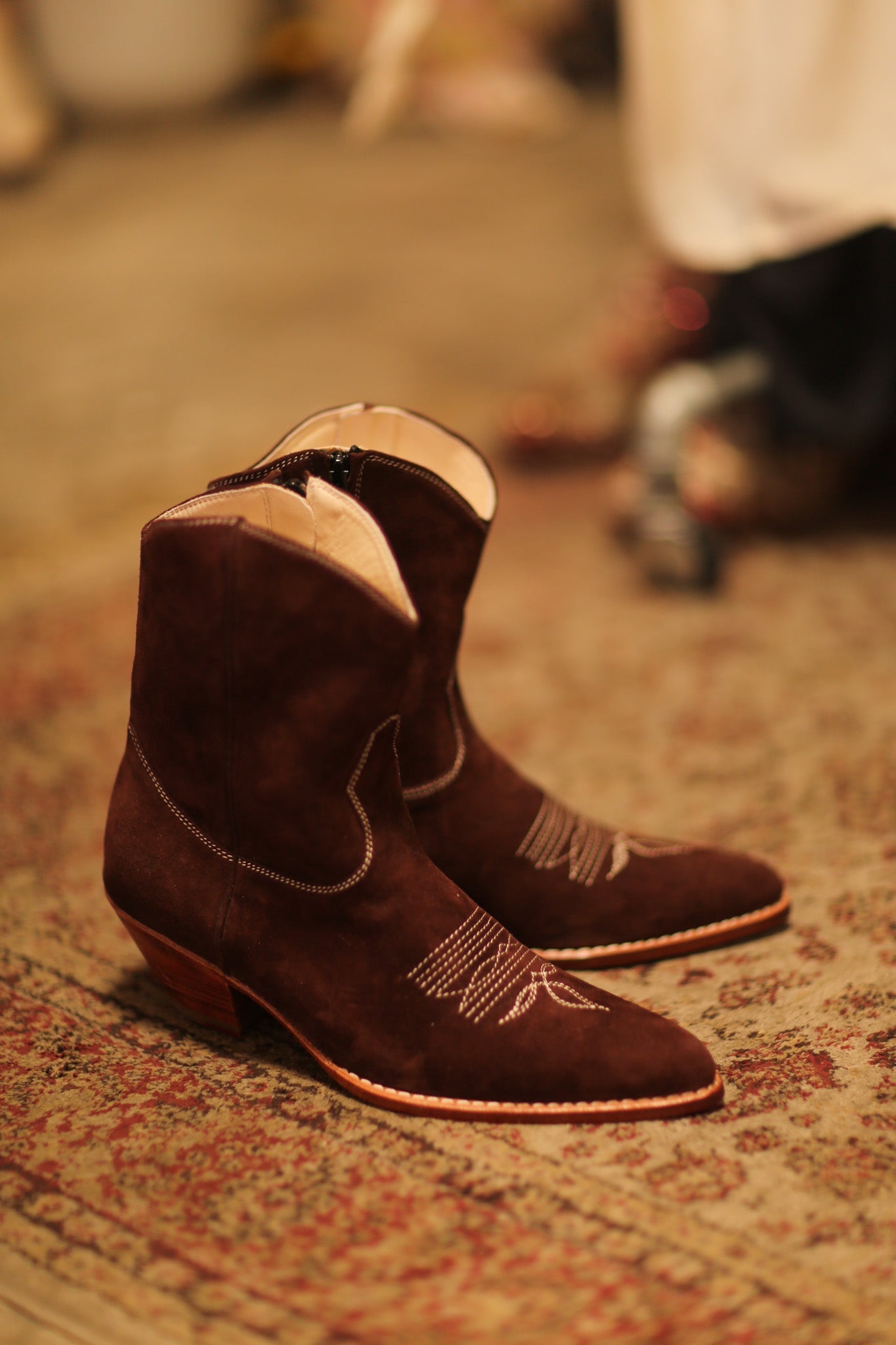 BROWN SUEDE SHORT BOOTS BRIALA - BANGKOK TAILOR CLOTHING STORE - HANDMADE CLOTHING