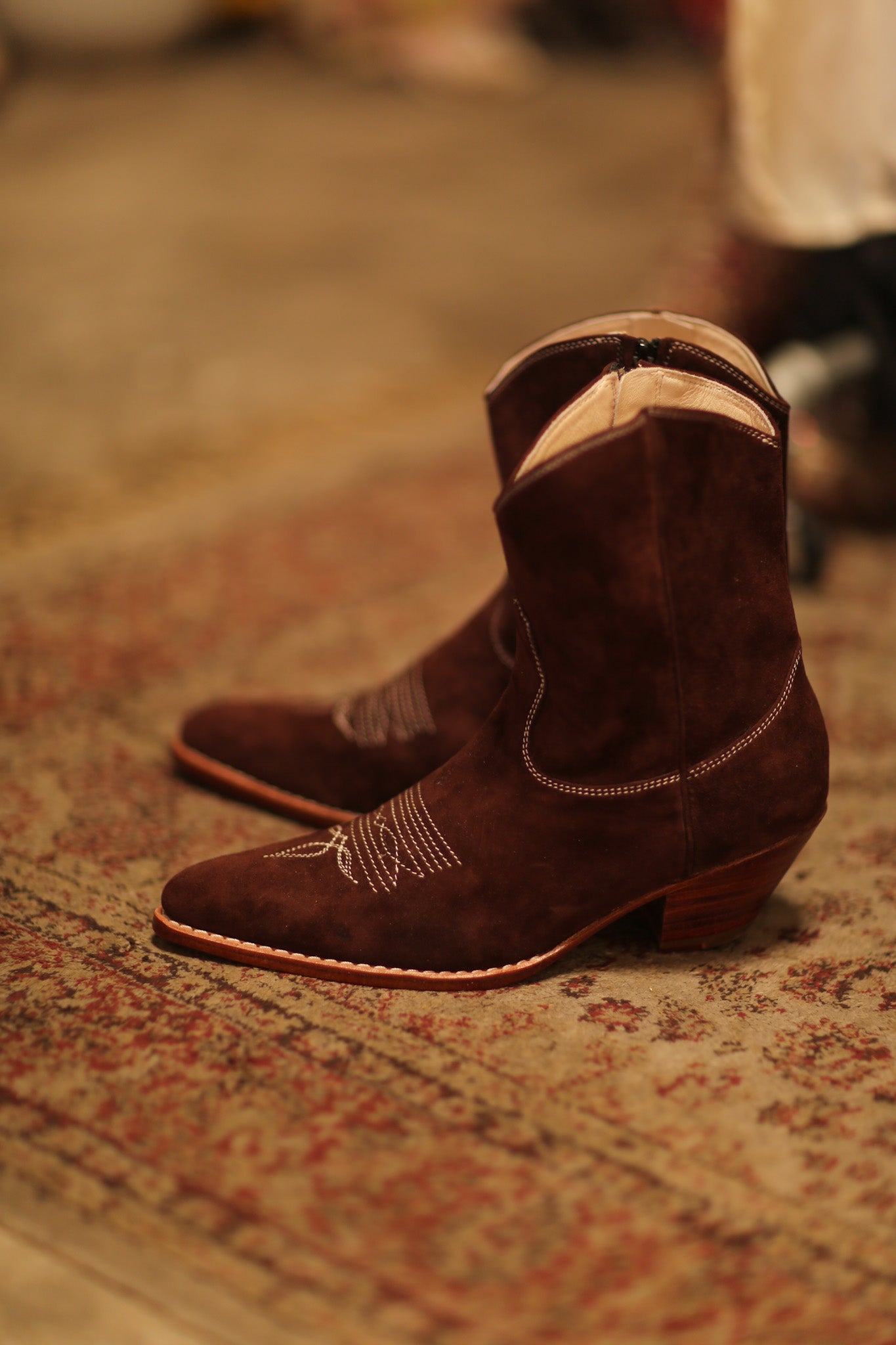 BROWN SUEDE SHORT BOOTS BRIALA - BANGKOK TAILOR CLOTHING STORE - HANDMADE CLOTHING