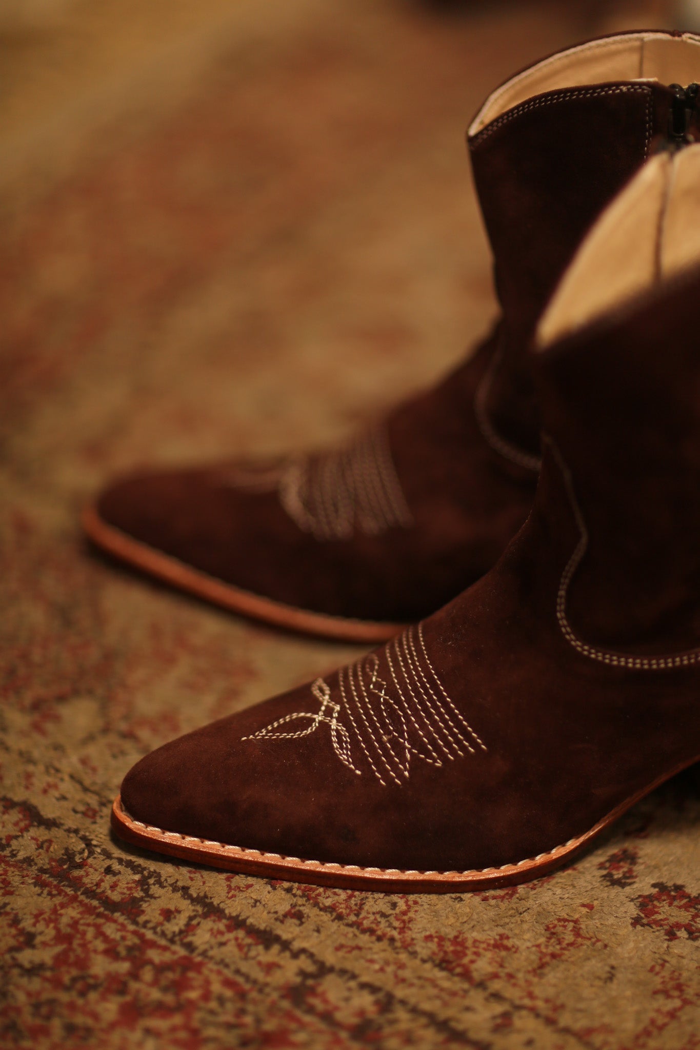 BROWN SUEDE SHORT BOOTS BRIALA - BANGKOK TAILOR CLOTHING STORE - HANDMADE CLOTHING