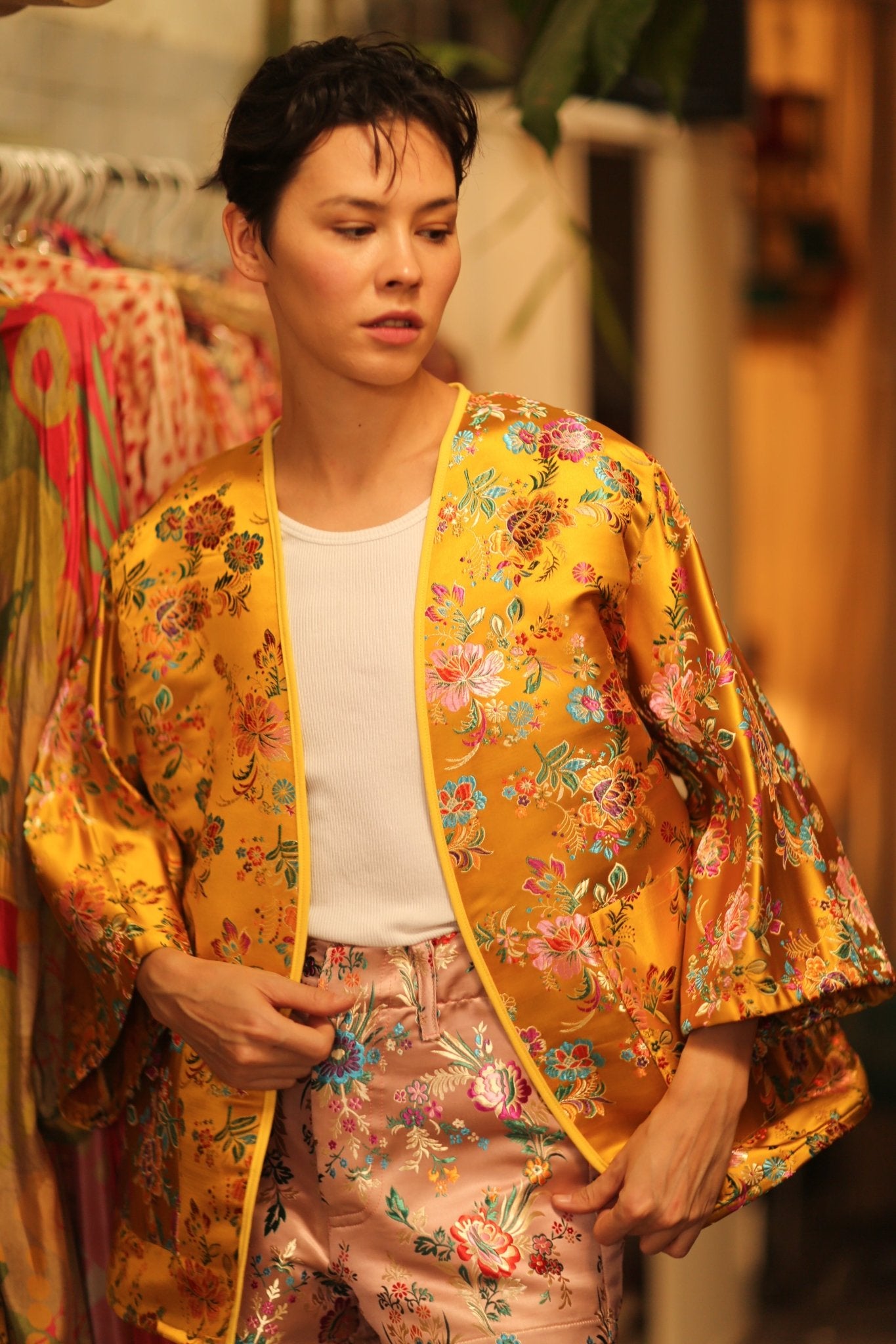 CHINESE SILK KIMONO YA LI - BANGKOK TAILOR CLOTHING STORE - HANDMADE CLOTHING