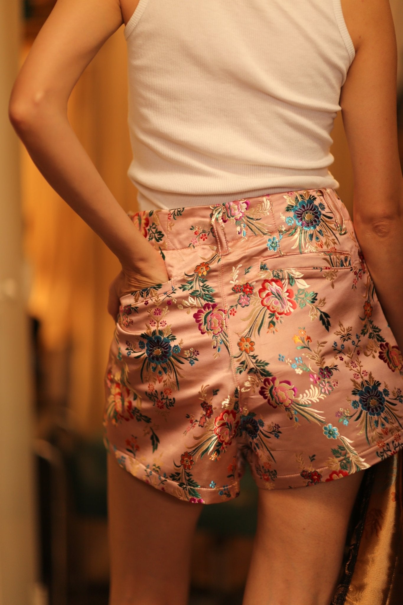 CHINESE SILK SHORT PANTS MEI LING - BANGKOK TAILOR CLOTHING STORE - HANDMADE CLOTHING