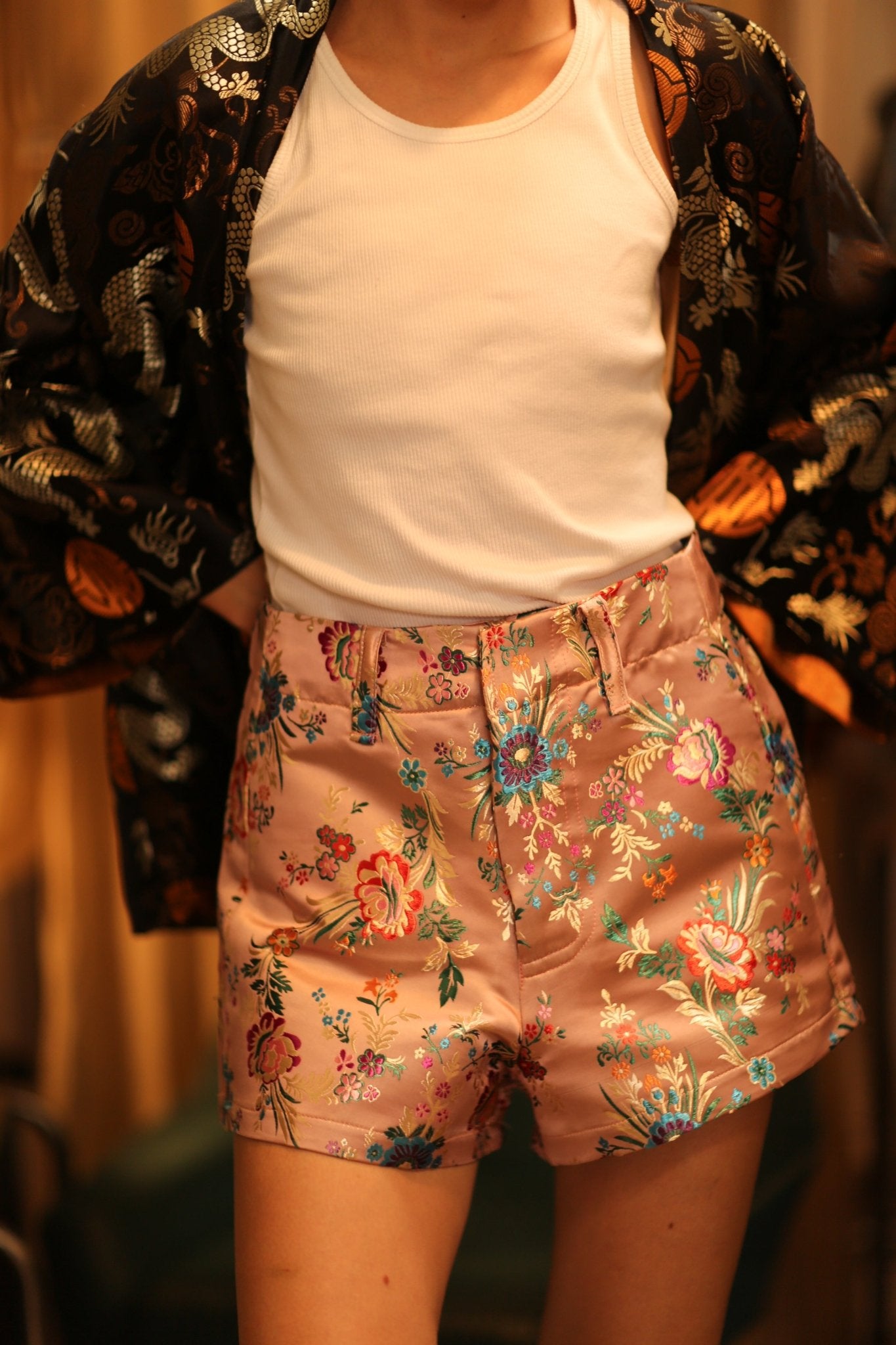 CHINESE SILK SHORT PANTS MEI LING - BANGKOK TAILOR CLOTHING STORE - HANDMADE CLOTHING