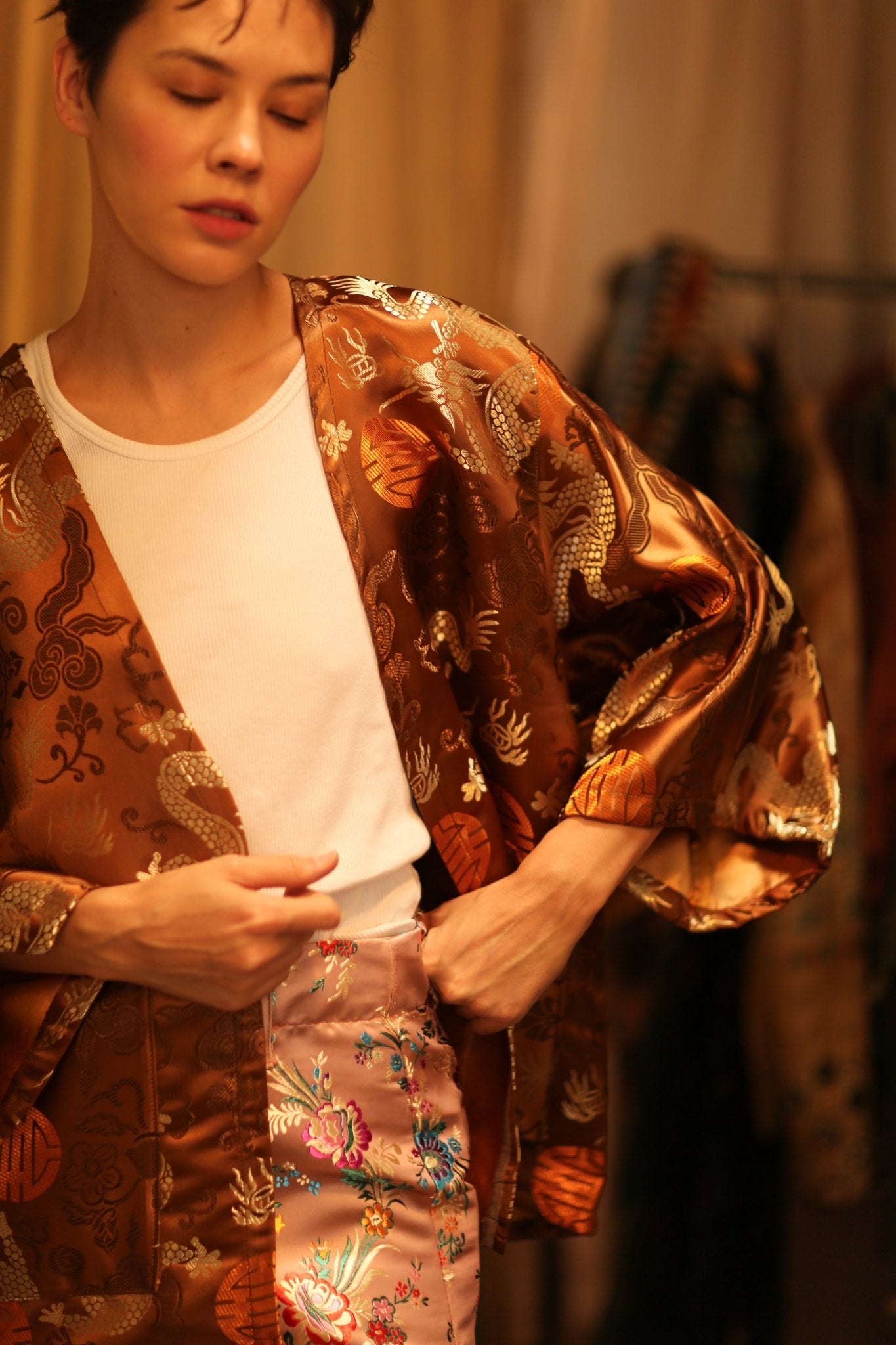 CHINESE TRAGON KIMONO JACKET LUCA - BANGKOK TAILOR CLOTHING STORE - HANDMADE CLOTHING