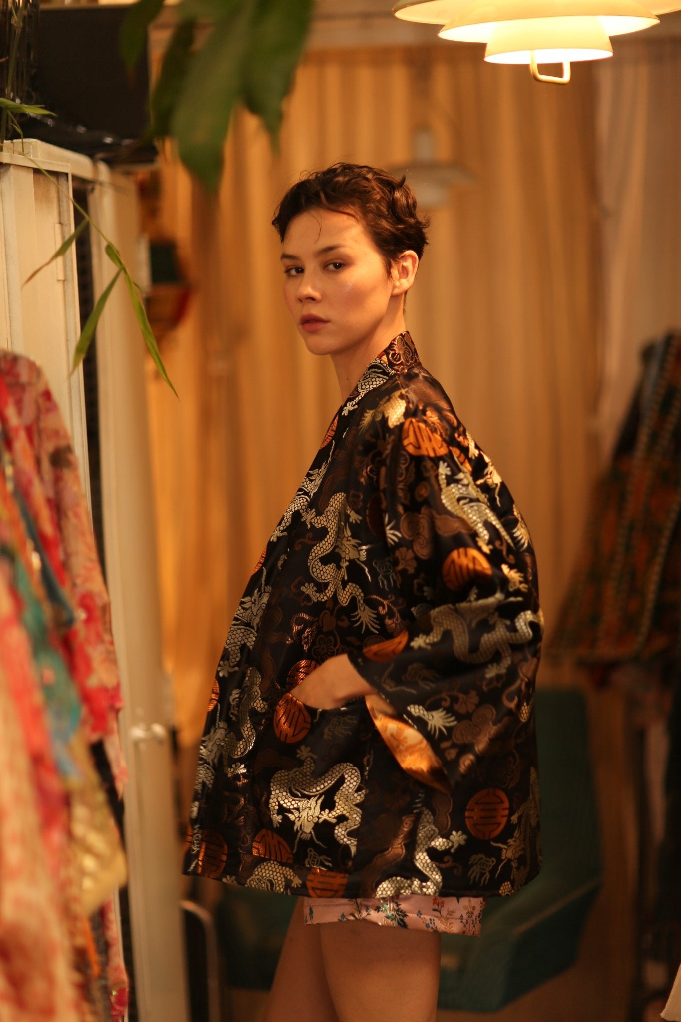 CHINESE TRAGON KIMONO JACKET LUCA - BANGKOK TAILOR CLOTHING STORE - HANDMADE CLOTHING