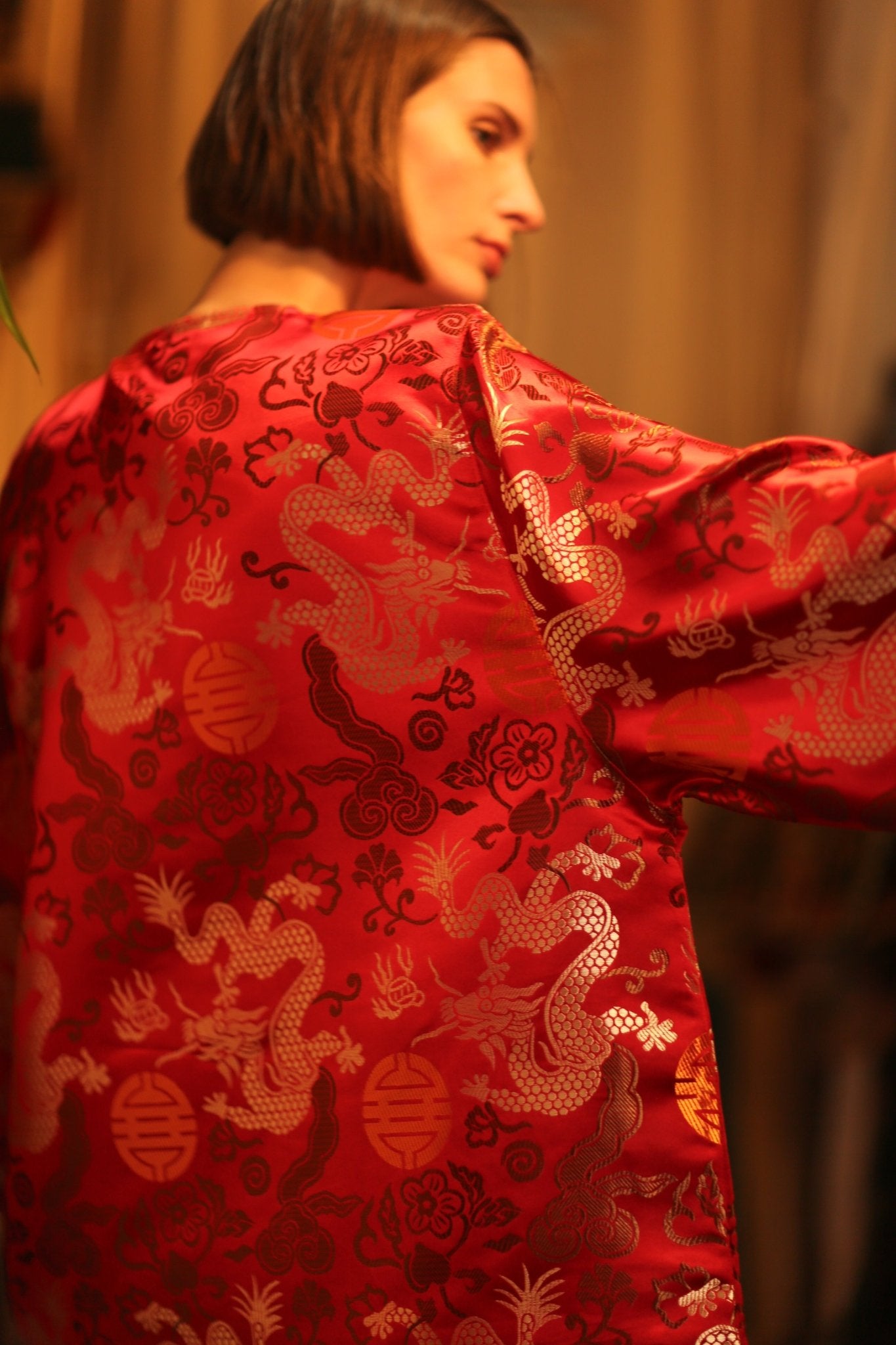 CHINESE TRAGON KIMONO JACKET LUCA - BANGKOK TAILOR CLOTHING STORE - HANDMADE CLOTHING