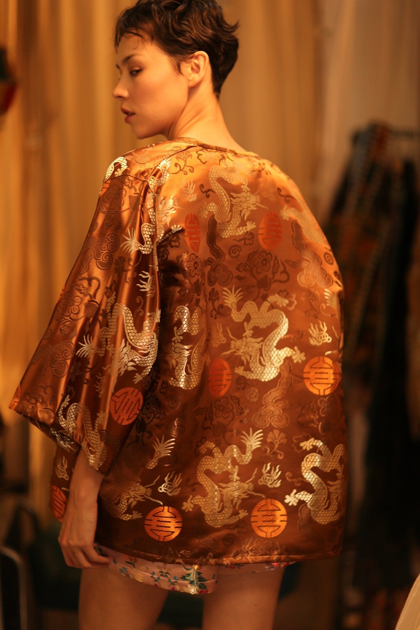 CHINESE TRAGON KIMONO JACKET LUCA - BANGKOK TAILOR CLOTHING STORE - HANDMADE CLOTHING