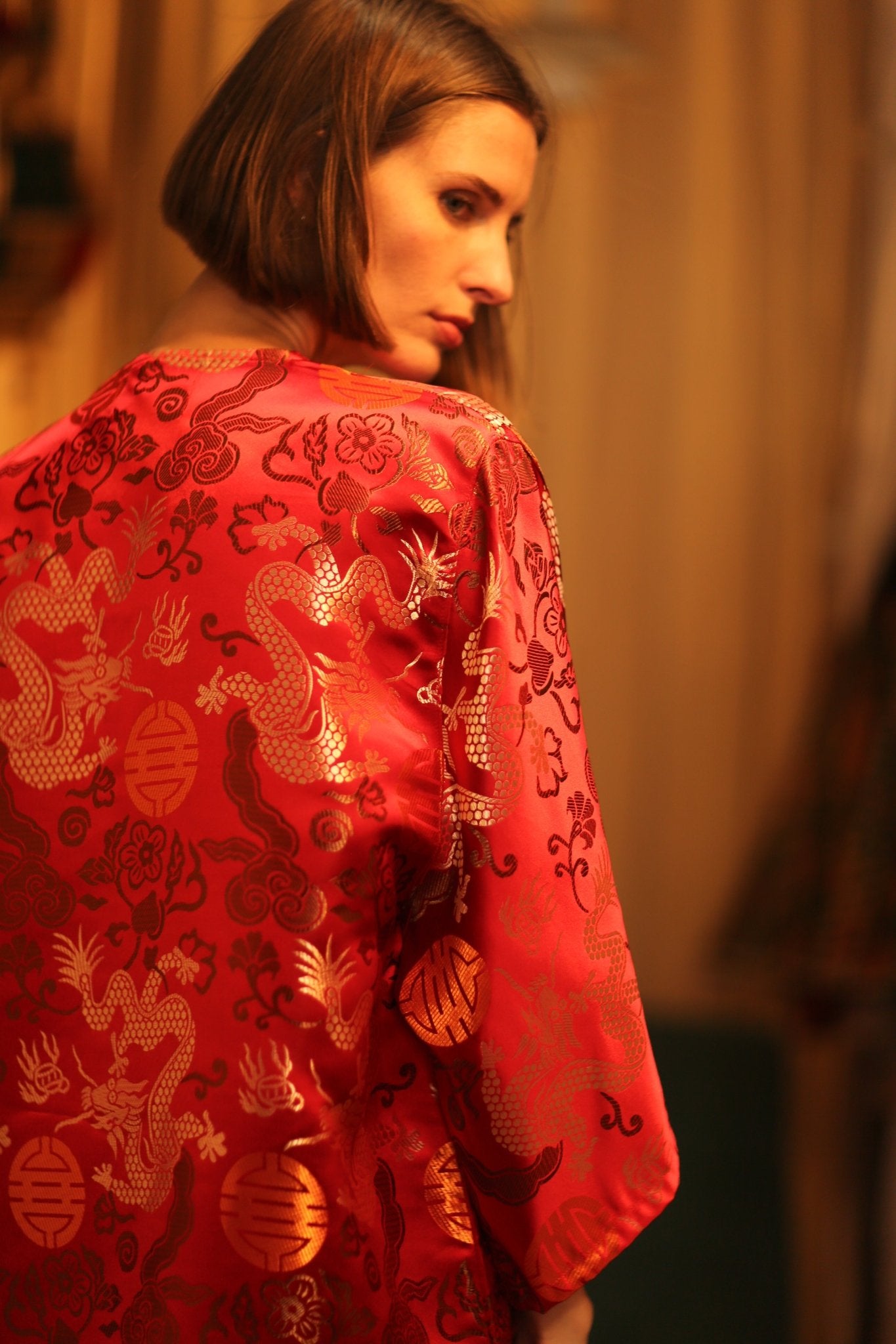 CHINESE TRAGON KIMONO JACKET LUCA - BANGKOK TAILOR CLOTHING STORE - HANDMADE CLOTHING