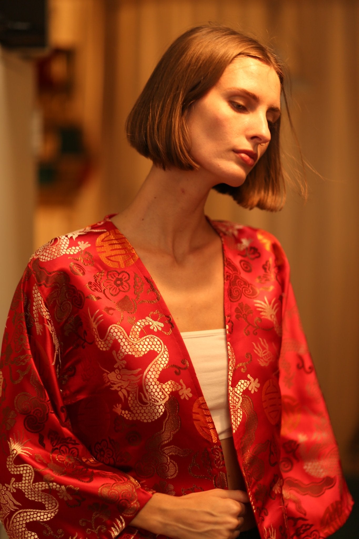 CHINESE TRAGON KIMONO JACKET LUCA - BANGKOK TAILOR CLOTHING STORE - HANDMADE CLOTHING