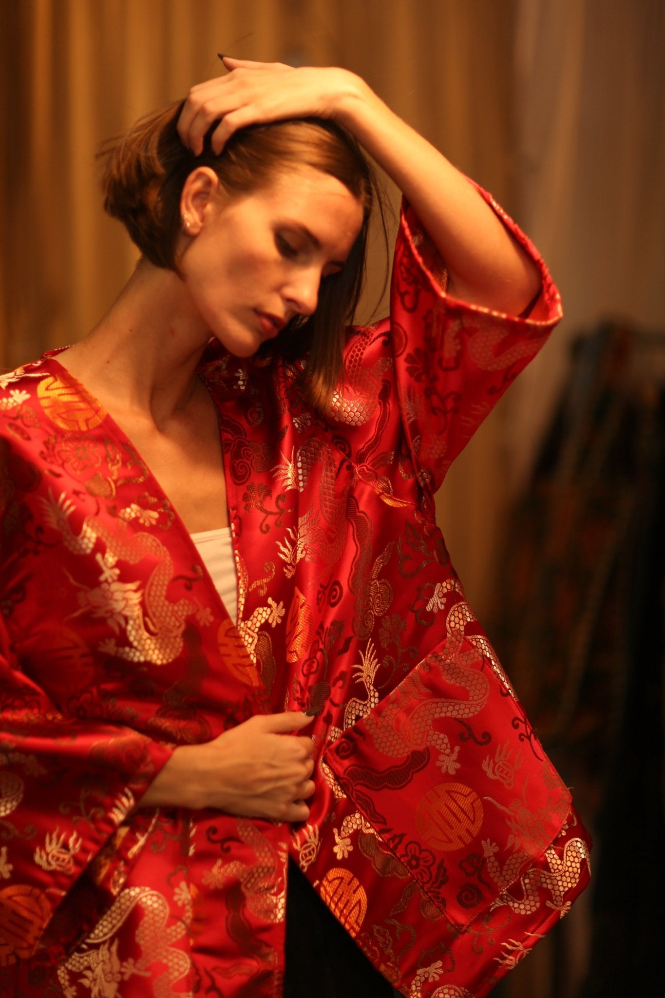 CHINESE TRAGON KIMONO JACKET LUCA - BANGKOK TAILOR CLOTHING STORE - HANDMADE CLOTHING