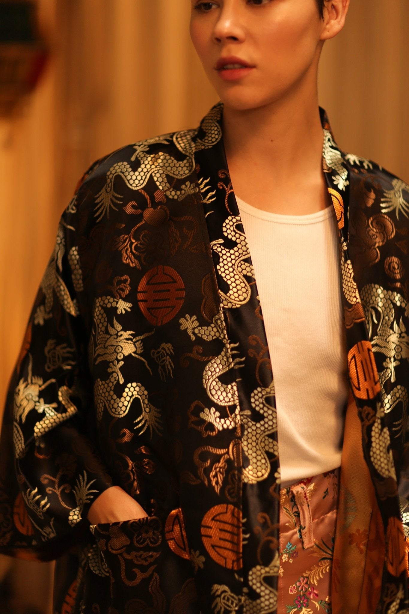 CHINESE TRAGON KIMONO JACKET LUCA - BANGKOK TAILOR CLOTHING STORE - HANDMADE CLOTHING