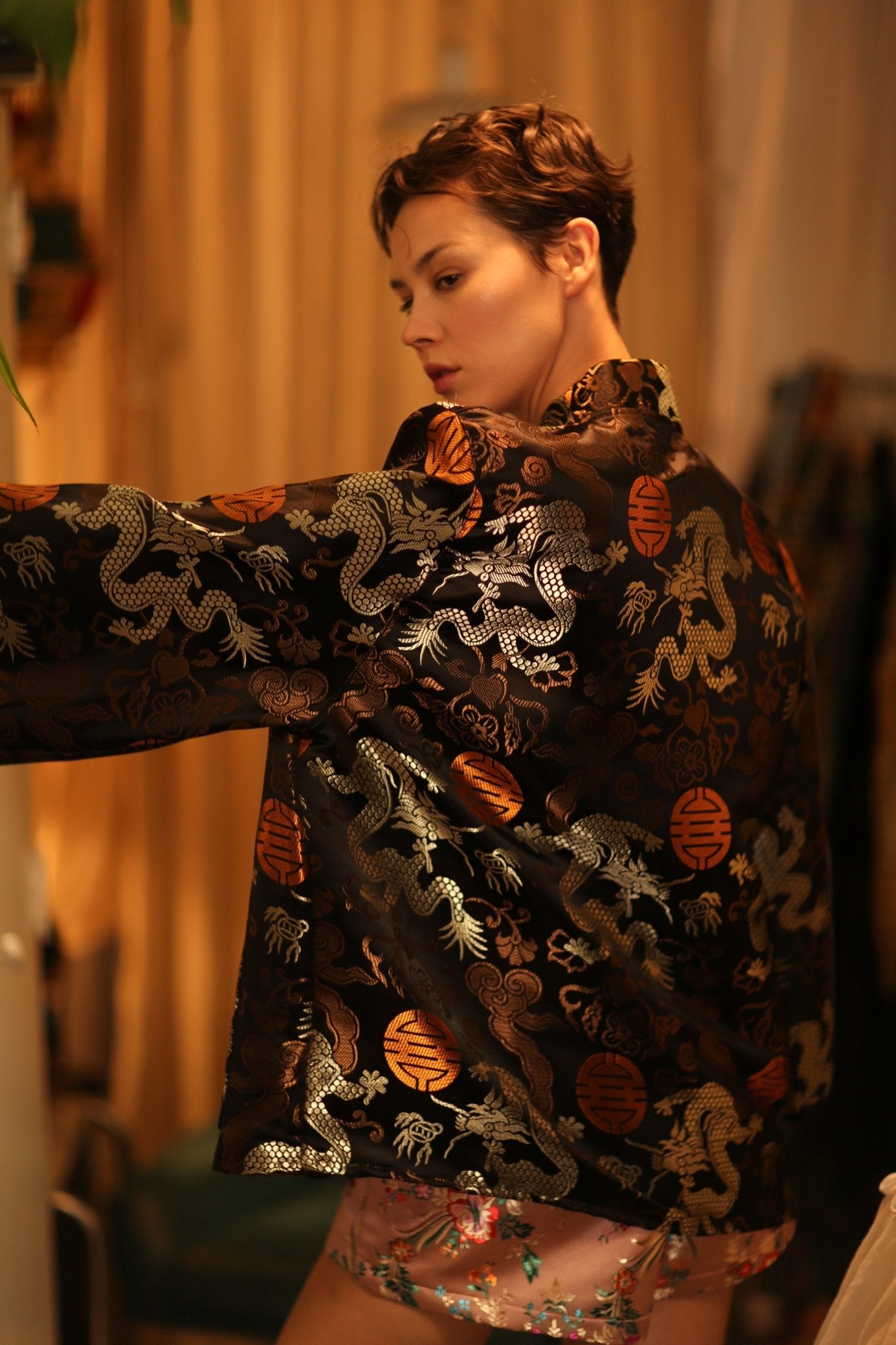 CHINESE TRAGON KIMONO JACKET LUCA - BANGKOK TAILOR CLOTHING STORE - HANDMADE CLOTHING