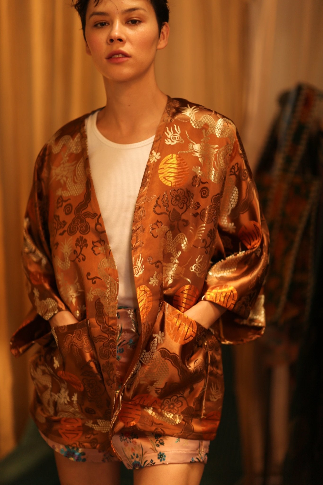 CHINESE TRAGON KIMONO JACKET LUCA - BANGKOK TAILOR CLOTHING STORE - HANDMADE CLOTHING