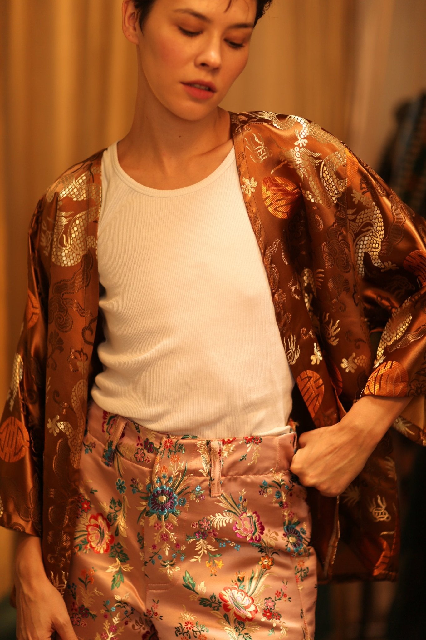 CHINESE TRAGON KIMONO JACKET LUCA - BANGKOK TAILOR CLOTHING STORE - HANDMADE CLOTHING